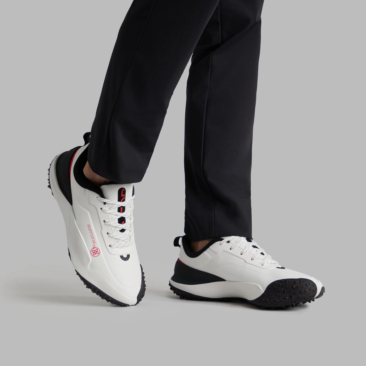 G/Fore G/18 Golf Shoes - Snow/Onyx Chic Platform Sneakers