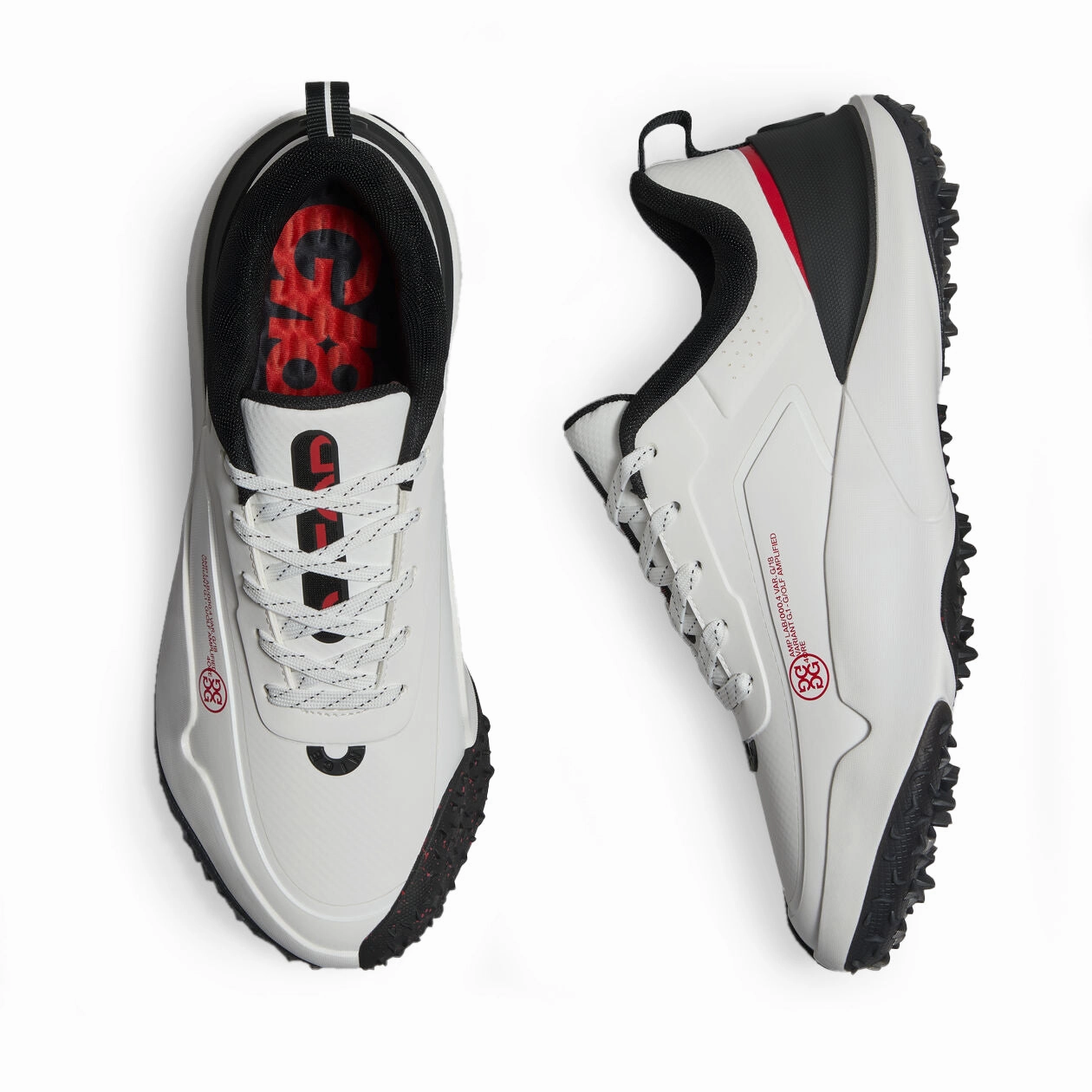 G/Fore G/18 Golf Shoes - Snow/Onyx Chic Platform Sneakers