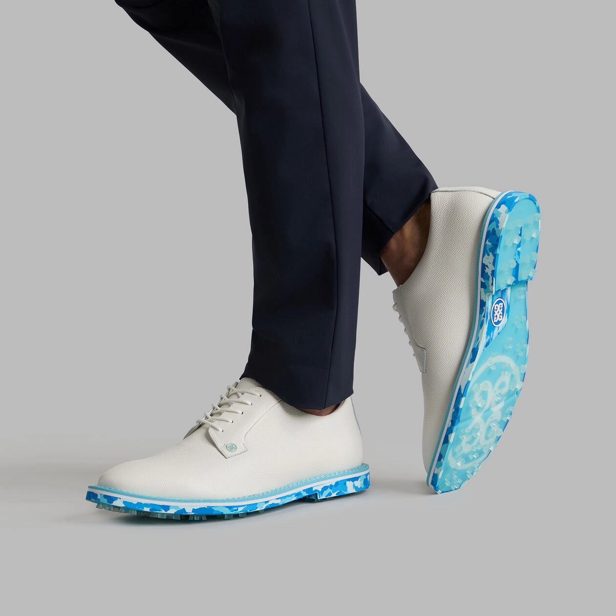 G/Fore Gallivanter Camo Sole Leather Golf Shoes - Snow/Mosaic Tour-Level Golf Shoes