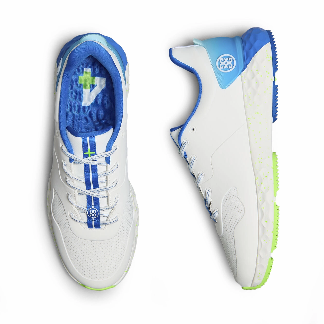 G/Fore MG4  Golf Shoes - Snow/Acid Lime Chic Platform Sneakers