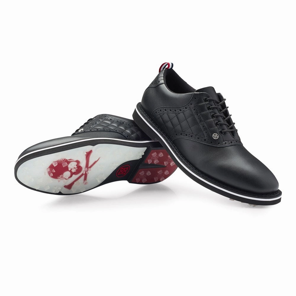 G/Fore Quilted Saddle Gallivanter Wide Golf Shoes - Onyx Chic Platform Sneakers