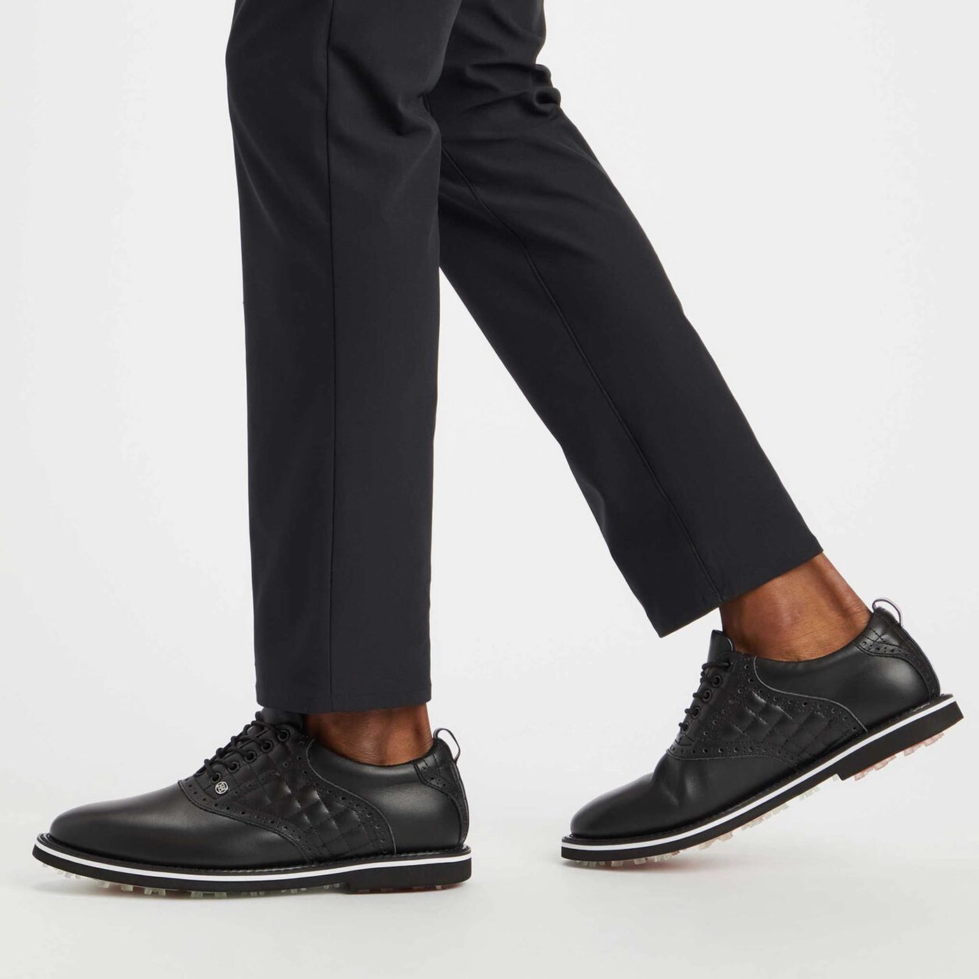 G/Fore Quilted Saddle Gallivanter Wide Golf Shoes - Onyx Chic Platform Sneakers