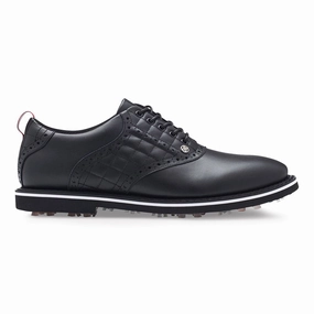 G/Fore Quilted Saddle Gallivanter Wide Golf Shoes - Onyx Spikeless golf footwear