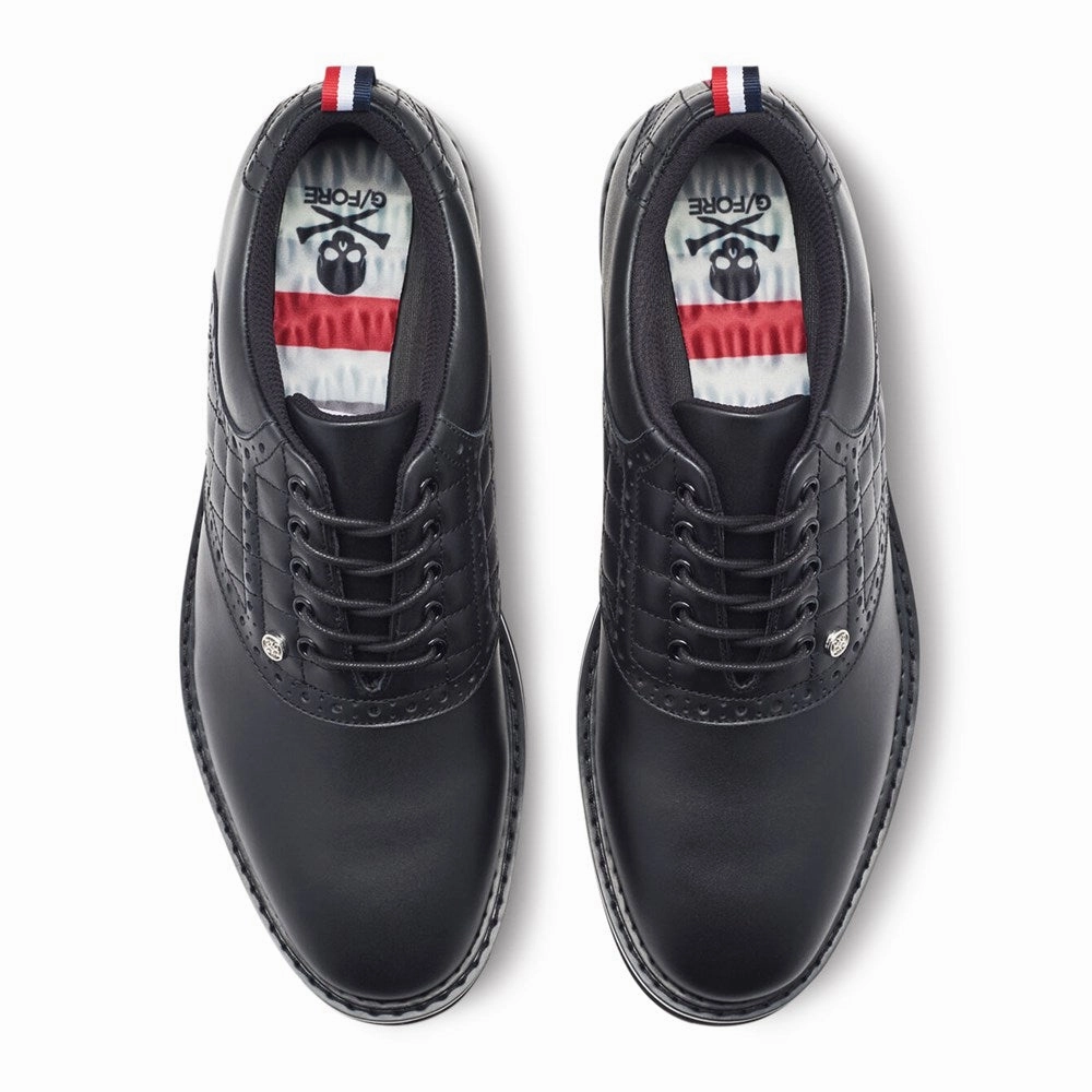 G/Fore Quilted Saddle Gallivanter Wide Golf Shoes - Onyx Chic Platform Sneakers