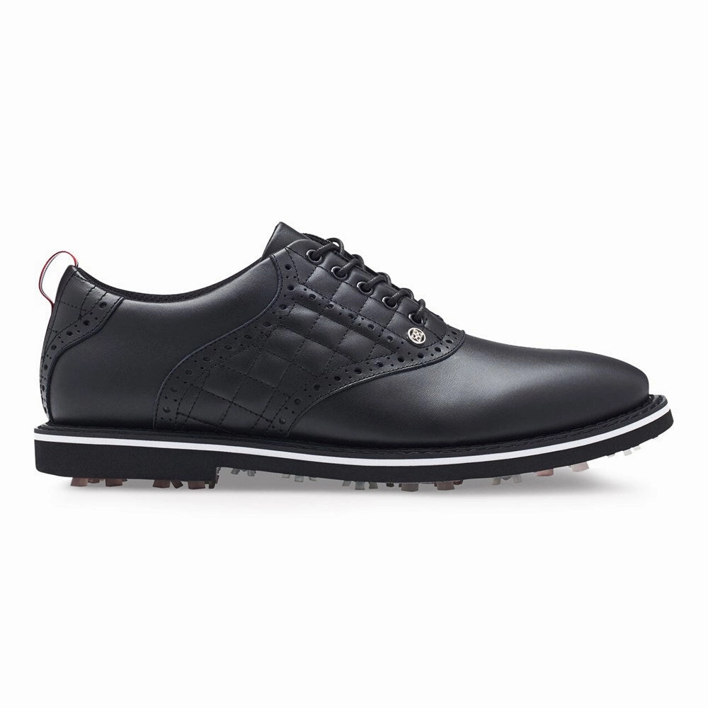 G/Fore Quilted Saddle Gallivanter Wide Golf Shoes - Onyx Spikeless golf footwear