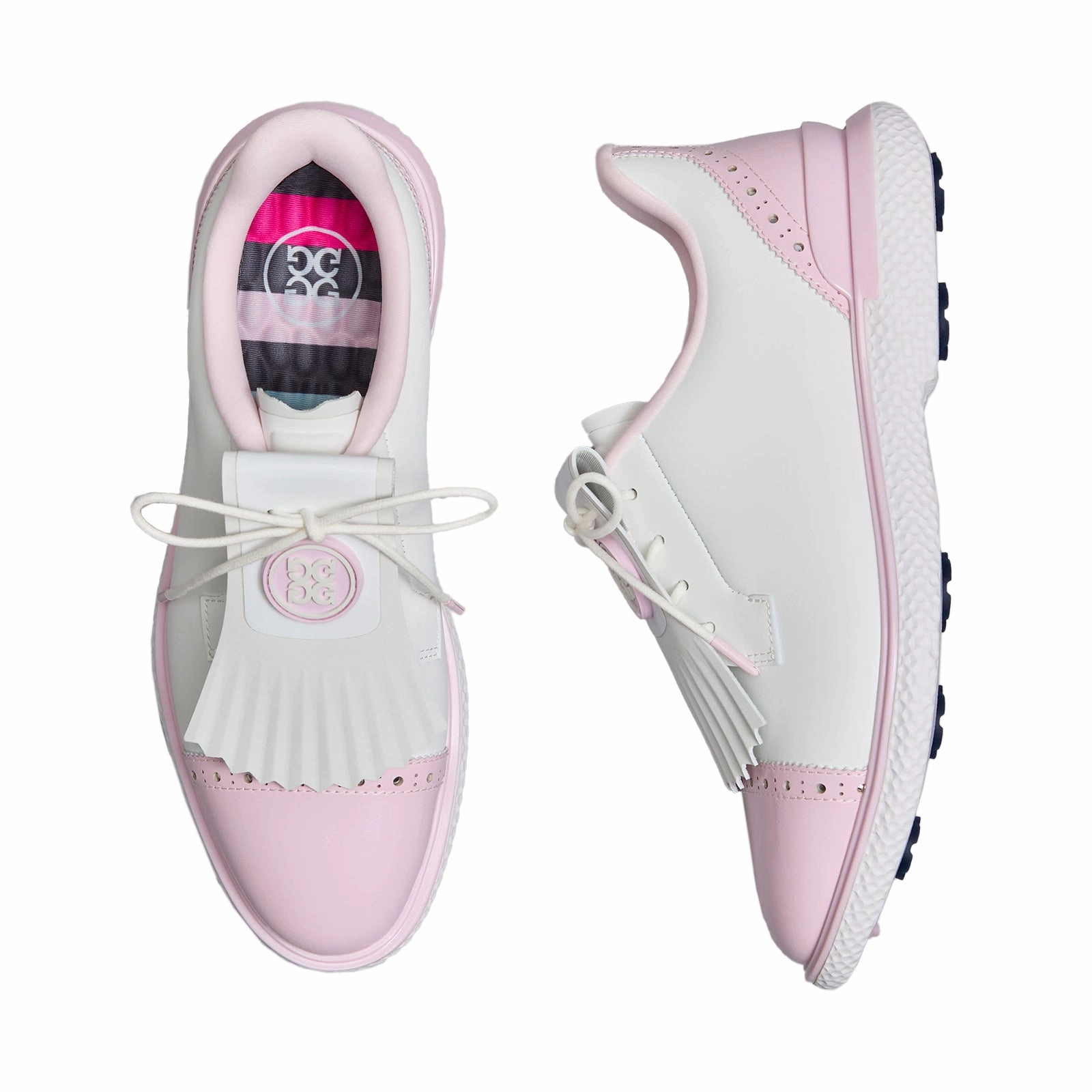 G/Fore Women's Brogue Cap Toe Kiltie Gallivan2r Golf Shoes - Snow/Blush Chic Platform Sneakers
