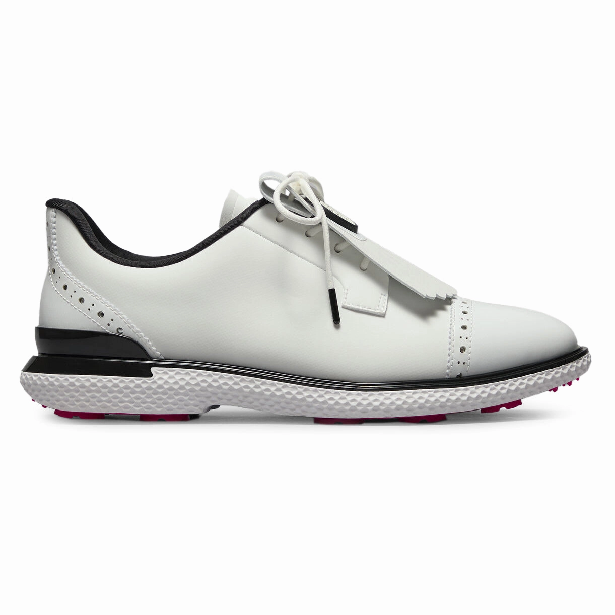 G/Fore Women's Brogue Cap Toe Kiltie Gallivan2r Golf Shoes - Snow/Onyx Spikeless golf footwear