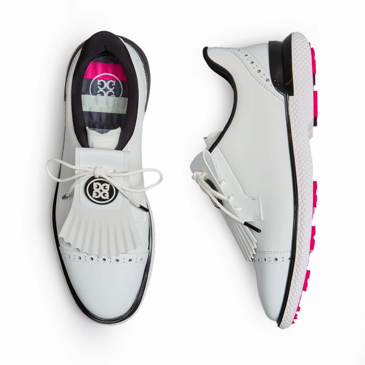 G/Fore Women's Brogue Cap Toe Kiltie Gallivan2r Golf Shoes - Snow/Onyx Chic Platform Sneakers