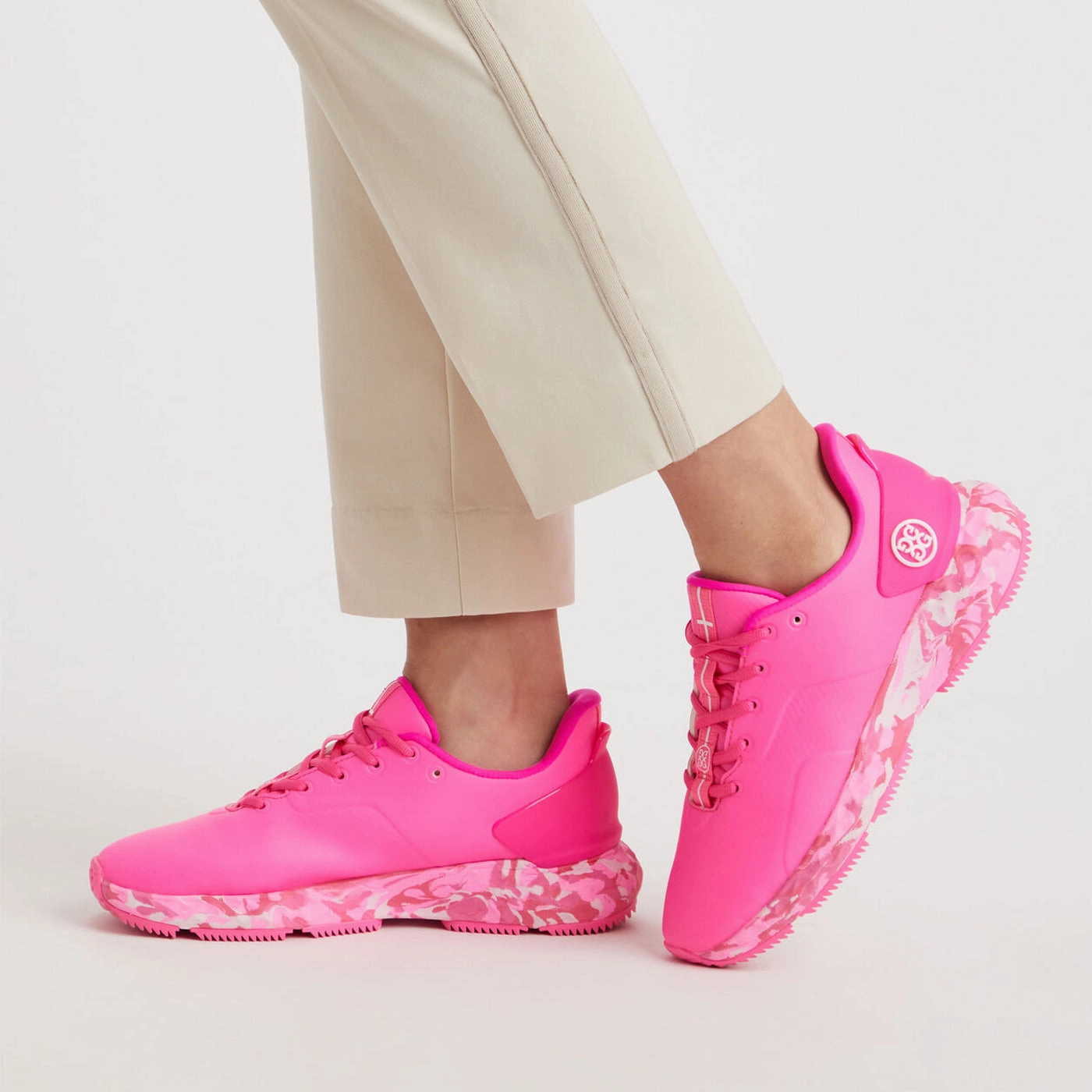 G/Fore Women's Camo Sole MG4  Golf Shoes - Knockout Pink Chic Platform Sneakers