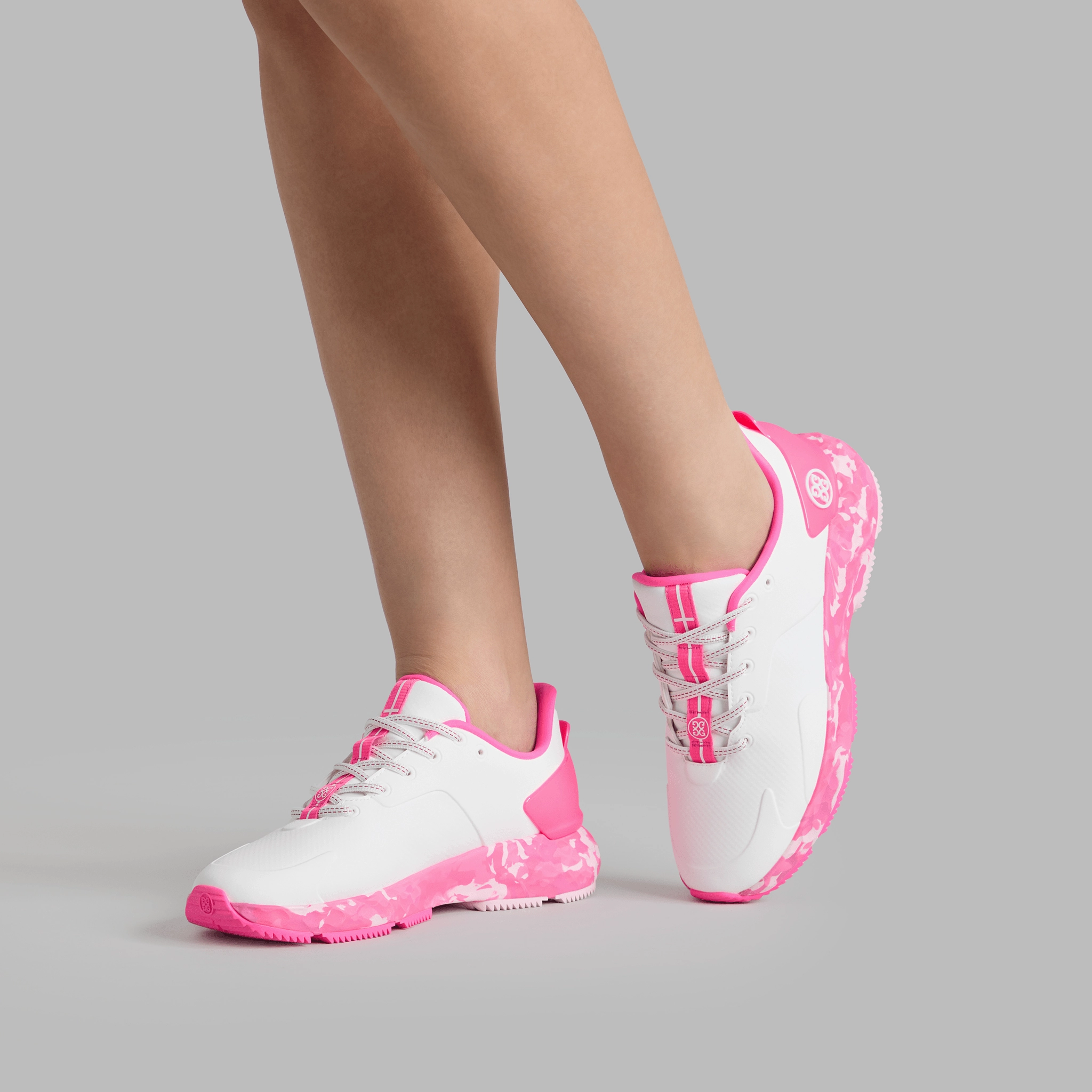 G/Fore Women's Camo Sole MG4  Golf Shoes - Snow/Knockout Pink Chic Platform Sneakers