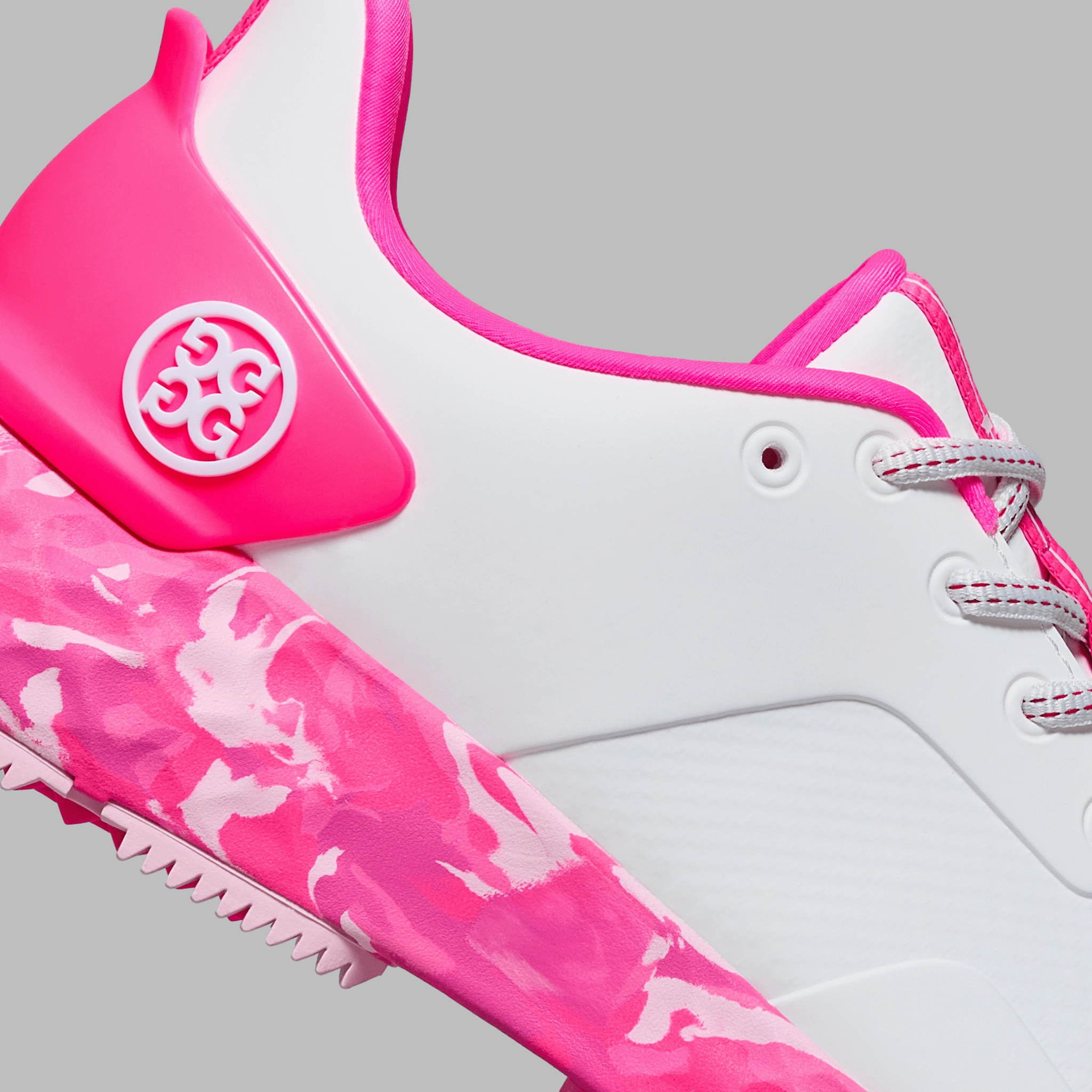 G/Fore Women's Camo Sole MG4  Golf Shoes - Snow/Knockout Pink Chic Platform Sneakers