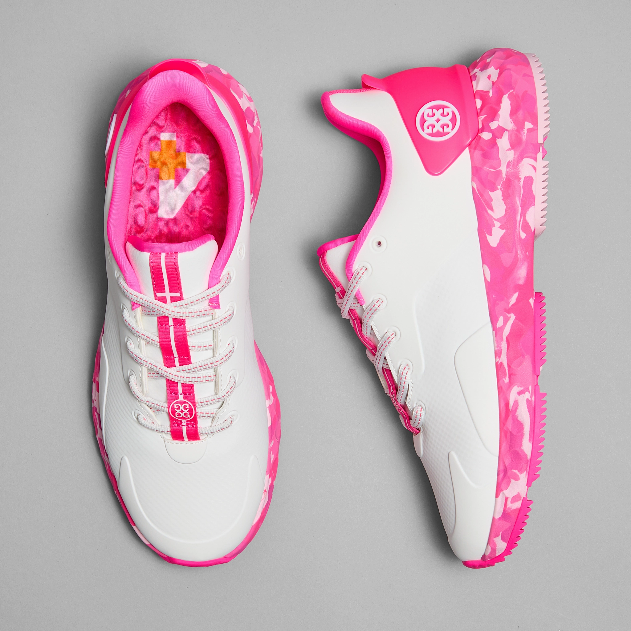 G/Fore Women's Camo Sole MG4  Golf Shoes - Snow/Knockout Pink Chic Platform Sneakers