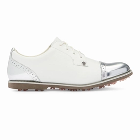 G/Fore Women's Cap Toe Gallivanter - Snow/Silver GFore golf shoe styles