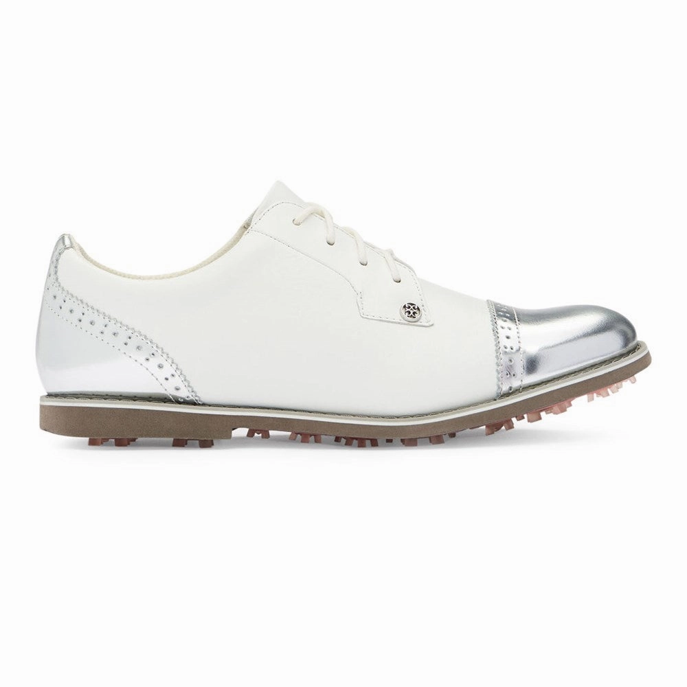 G/Fore Women's Cap Toe Gallivanter - Snow/Silver GFore golf shoe styles
