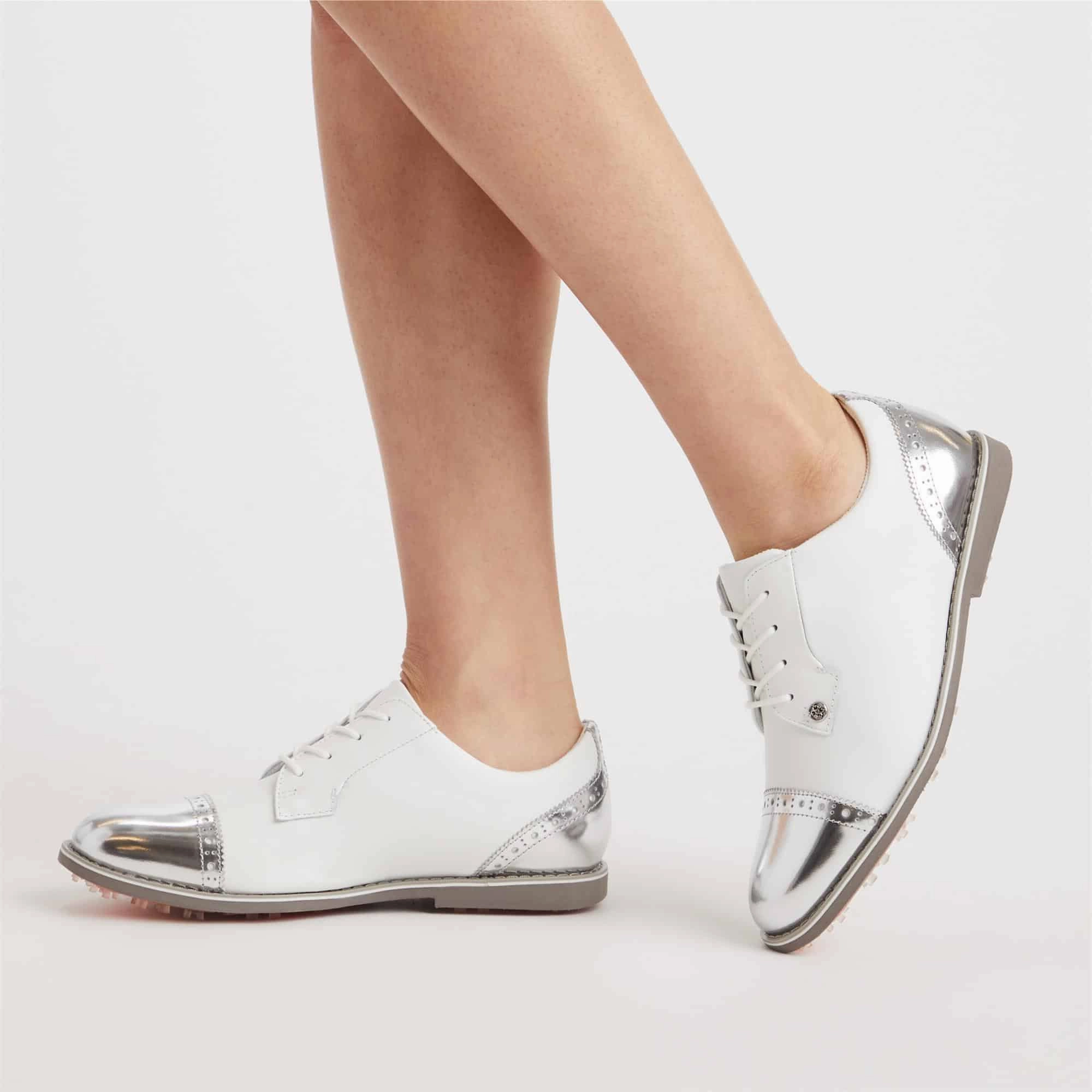 G/Fore Women's Cap Toe Gallivanter - Snow/Silver Tour-Level Golf Shoes