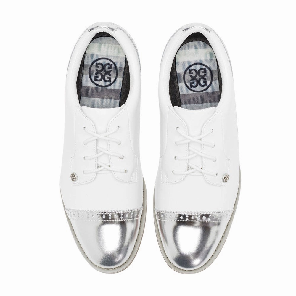 G/Fore Women's Cap Toe Gallivanter - Snow/Silver Tour-Level Golf Shoes