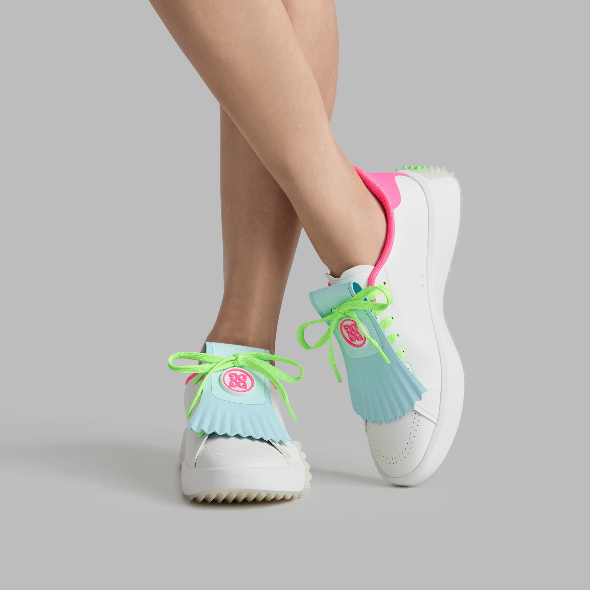 G/Fore Women's G.112 Kiltie Golf Shoes - Snow/Multi Chic Platform Sneakers
