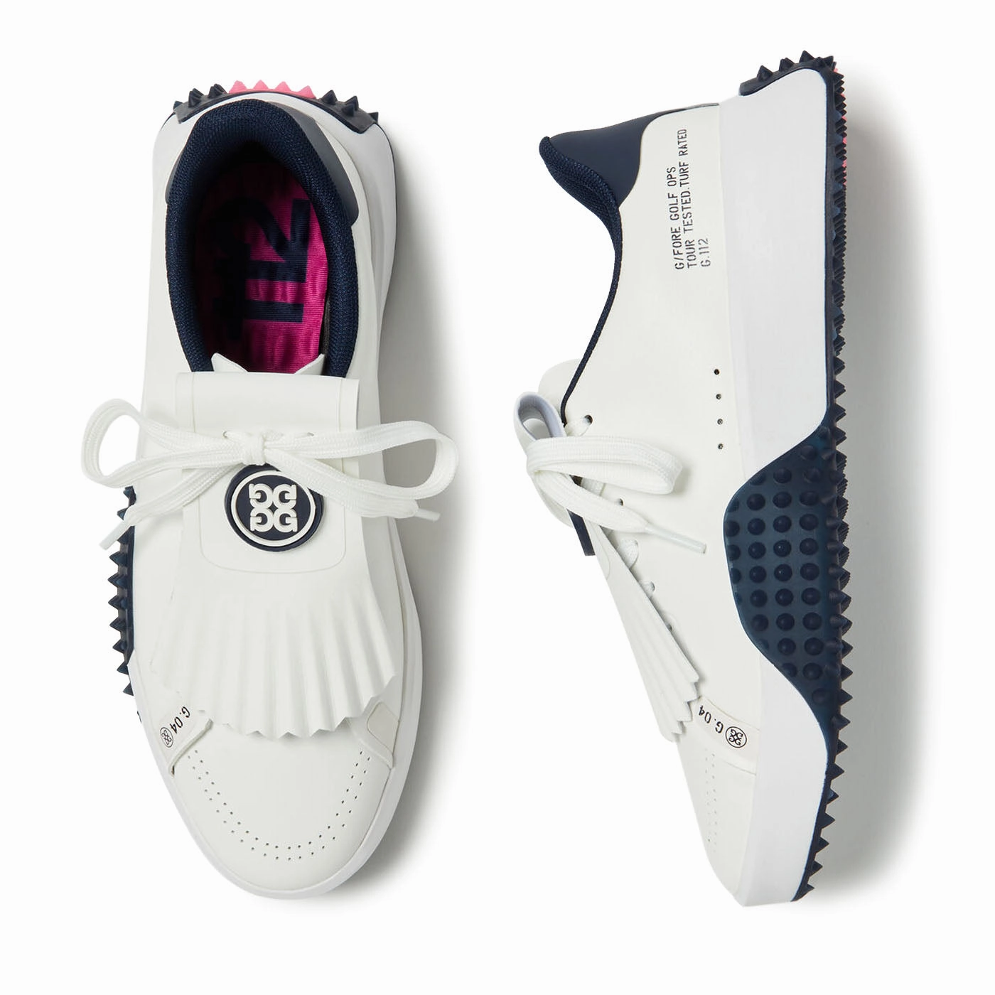 G/Fore Women's G.112 Kiltie Golf Shoes - Snow/Twilight Tour-Level Golf Shoes
