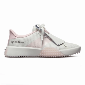 G/Fore Women's G.112 Perforated Leather Kiltie Golf Shoes - Snow/Blush Spikeless golf footwear