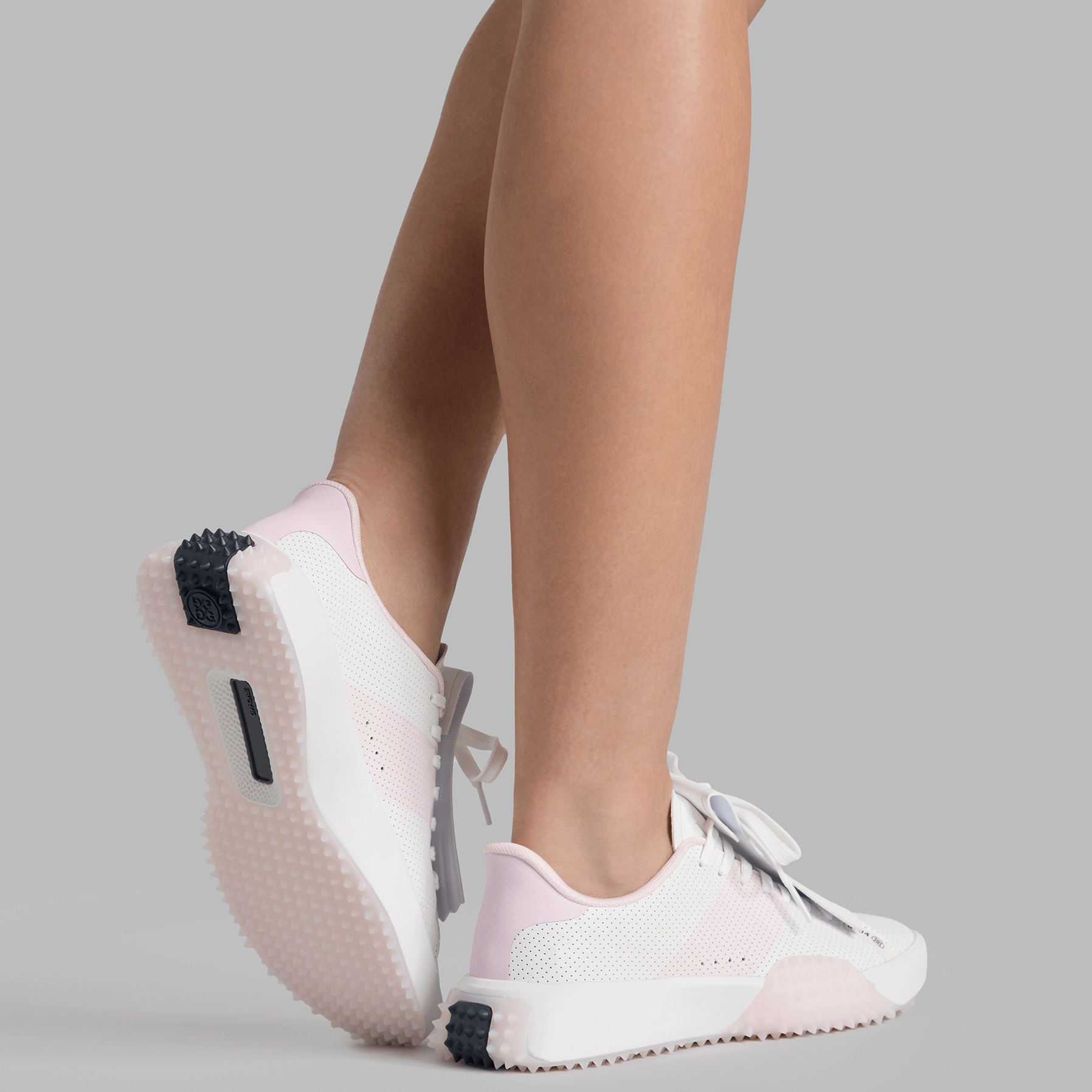 G/Fore Women's G.112 Perforated Leather Kiltie Golf Shoes - Snow/Blush Tour-Level Golf Shoes