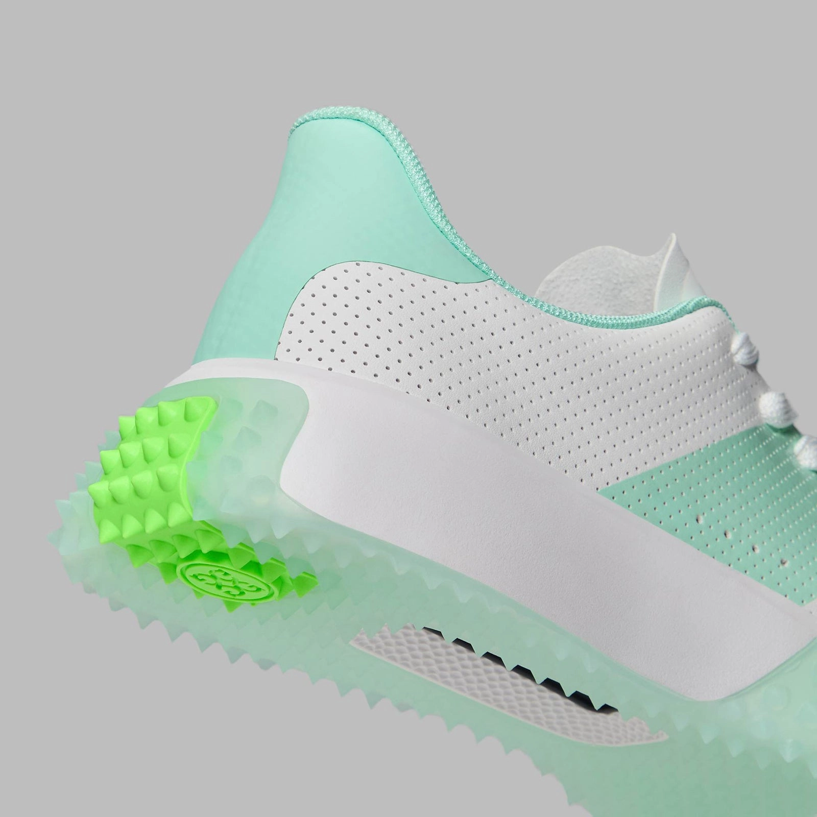 G/Fore Women's G.112 Perforated Leather Kiltie Golf Shoes - Snow/Menthol Chic Platform Sneakers