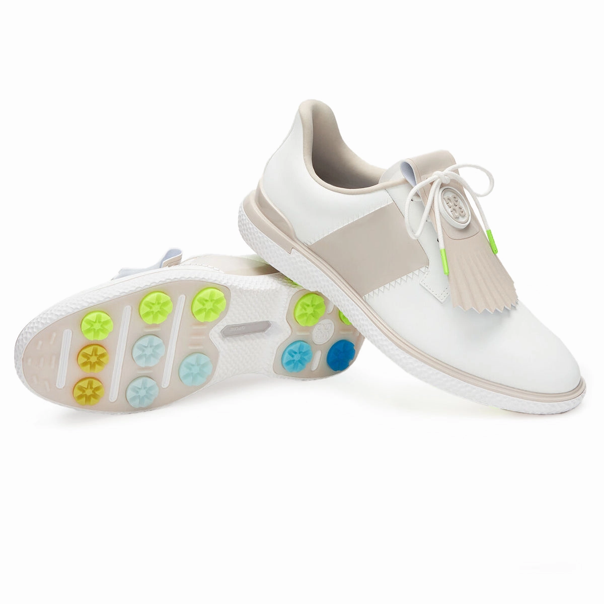 G/Fore Women's Gallivan2r Side Stripe Golf Shoes - Snow/Stone Chic Platform Sneakers