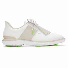 G/Fore Women's Gallivan2r Side Stripe Golf Shoes - Snow/Stone Spikeless golf footwear