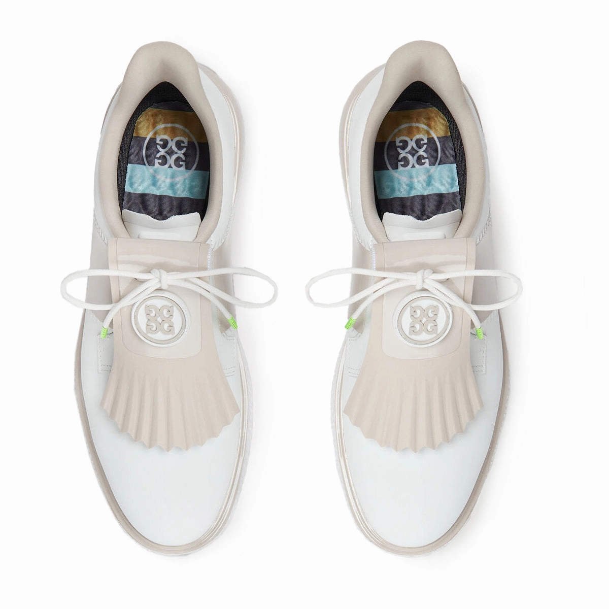 G/Fore Women's Gallivan2r Side Stripe Golf Shoes - Snow/Stone Chic Platform Sneakers