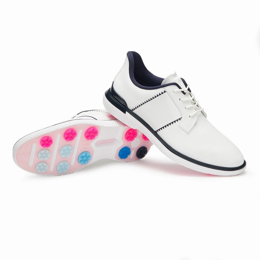 G/Fore Women's Gallivan2r Side Stripe Golf Shoes - Snow/ Twilight Chic Platform Sneakers