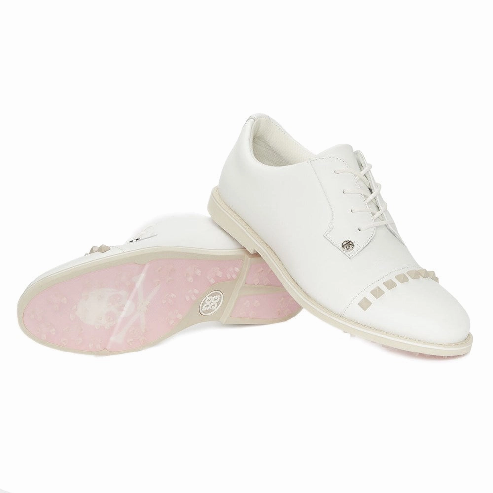 G/Fore Women's Gallivanter Leather Stud Cap Toe Golf Shoes - Stone Tour-Level Golf Shoes