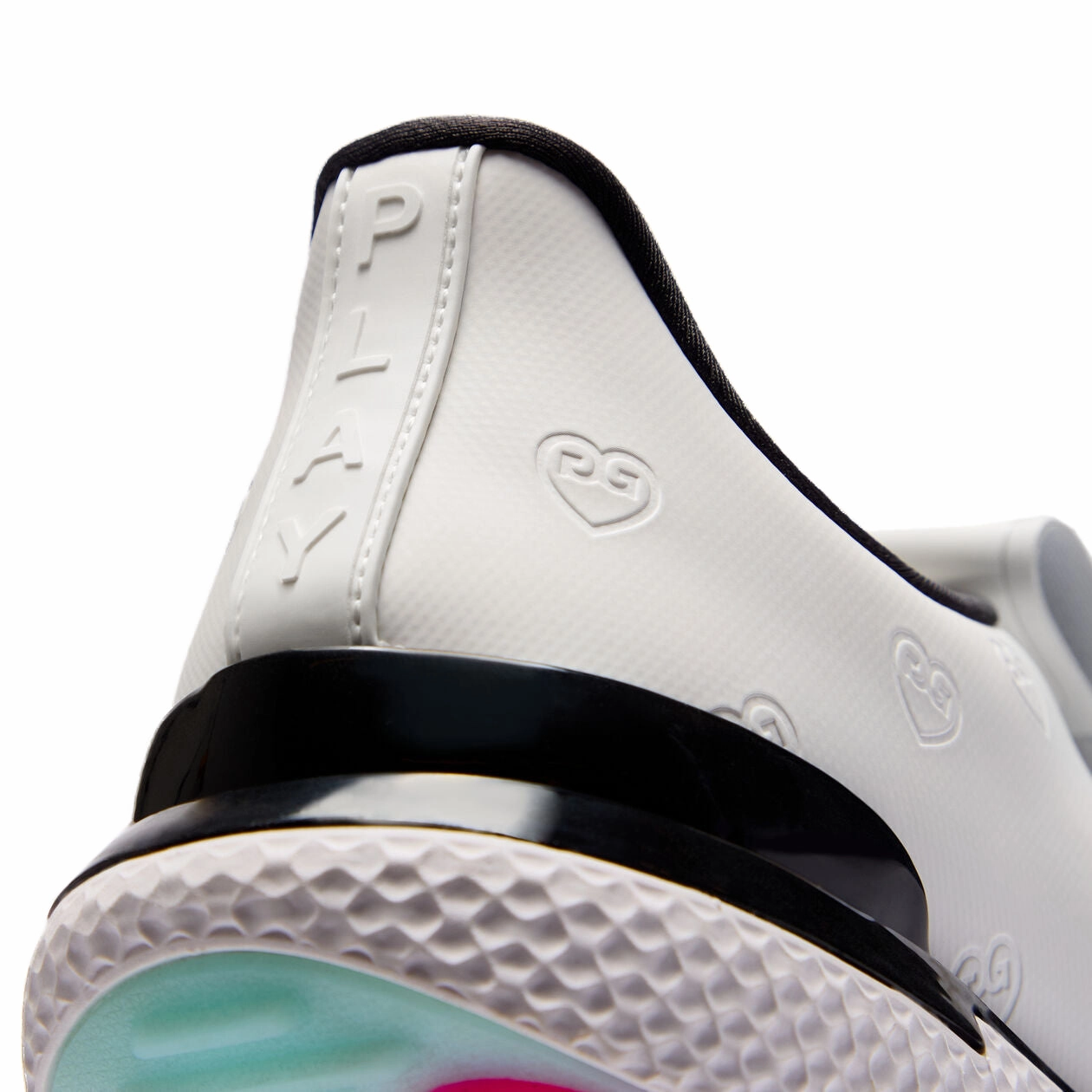 G/Fore Women's Heart Debossed Gallivan2r Kiltie Golf Shoes - Snow/Onyx Chic Platform Sneakers