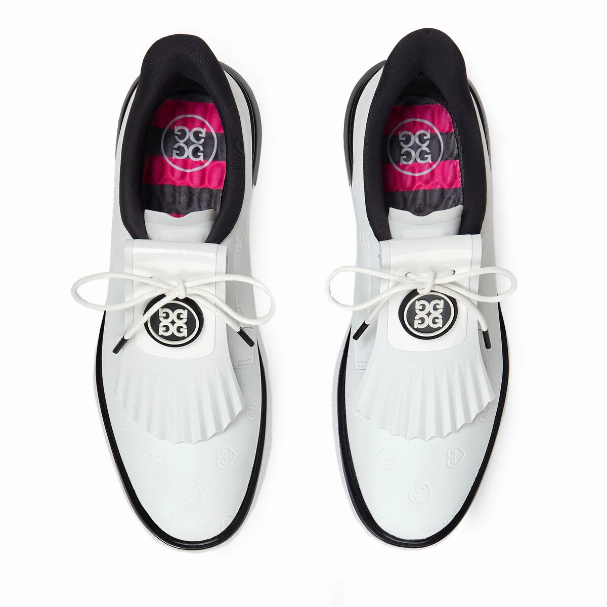 G/Fore Women's Heart Debossed Gallivan2r Kiltie Golf Shoes - Snow/Onyx Tour-Level Golf Shoes