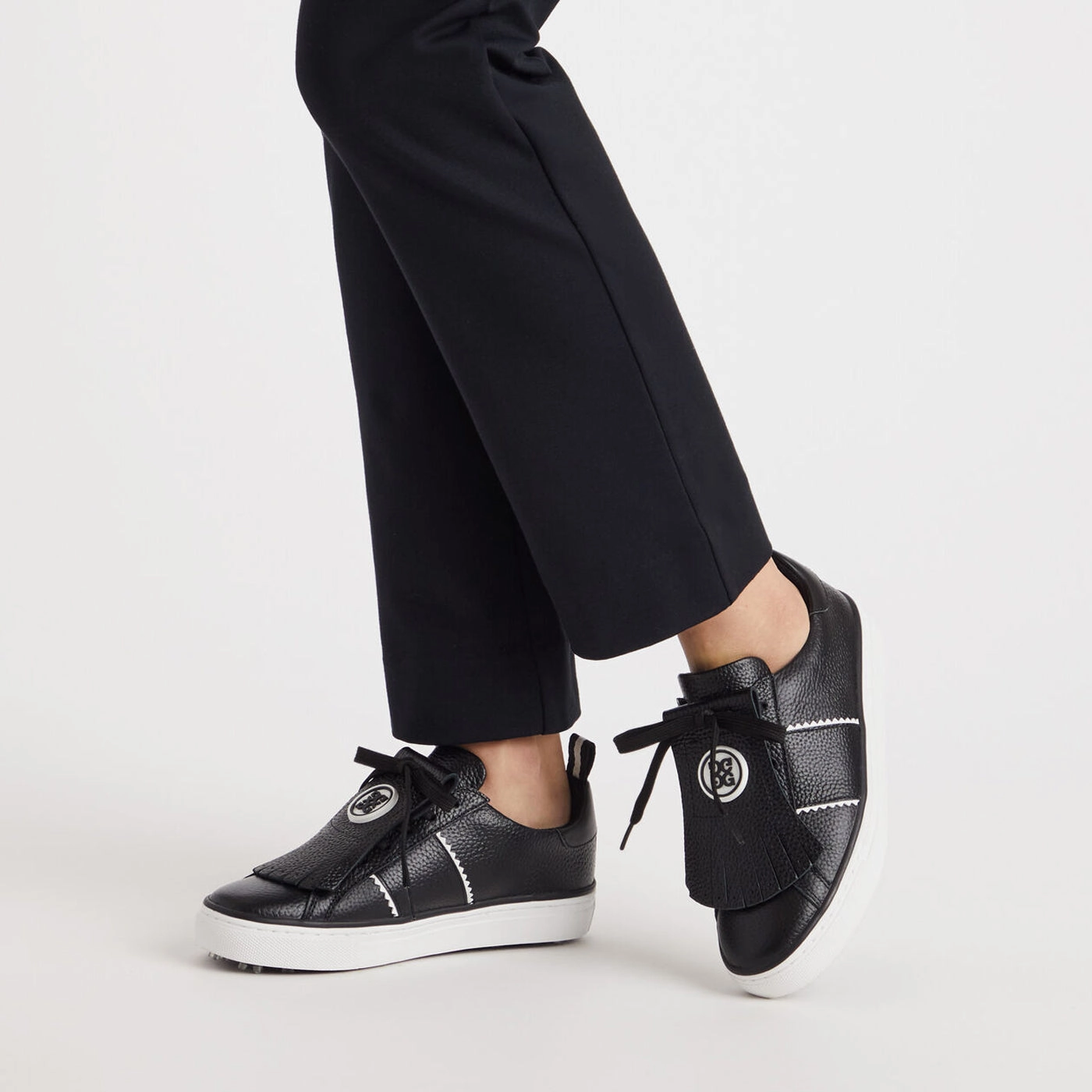 G/Fore Women's Kiltie Distruptor Golf Shoes - Onyx Chic Platform Sneakers