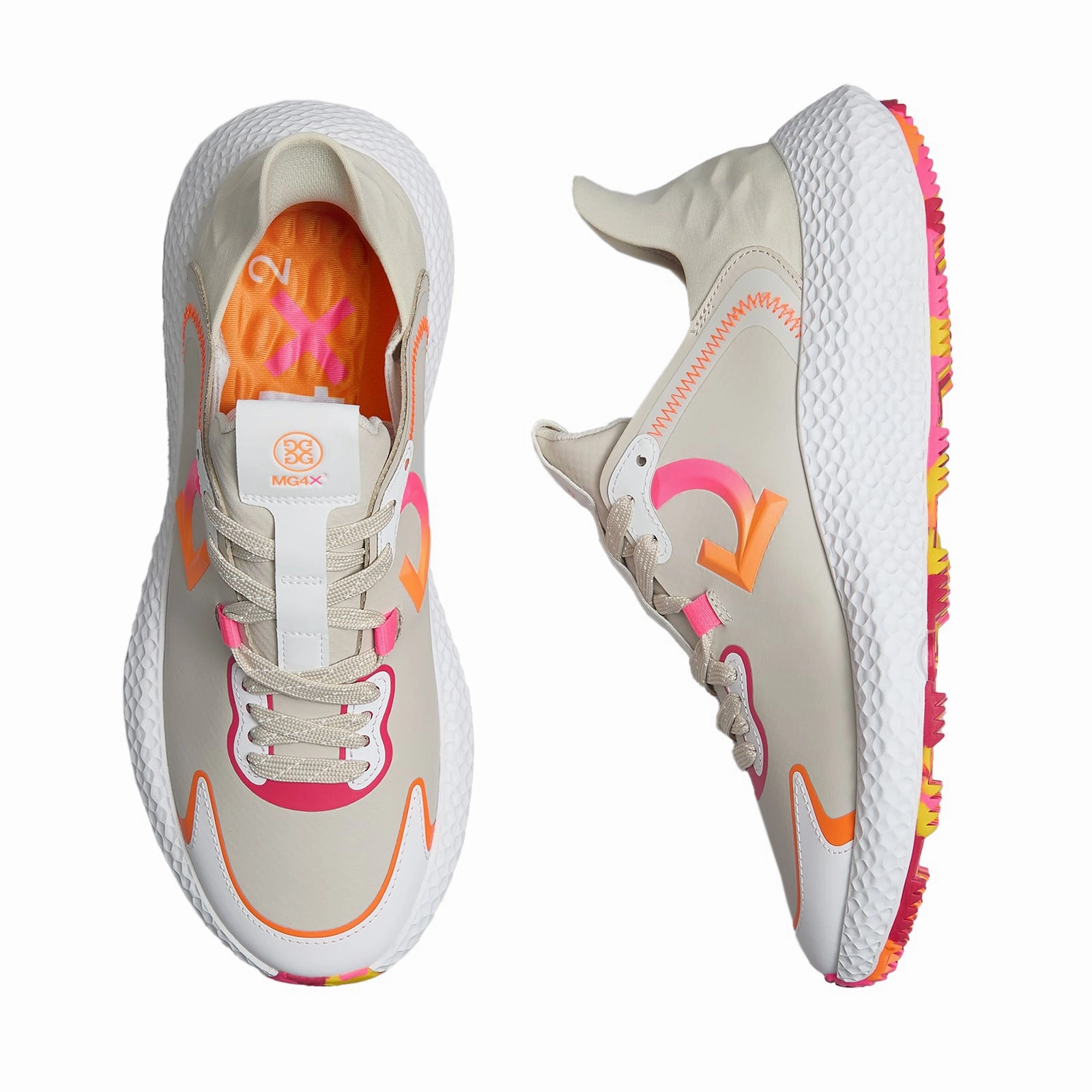 G/Fore Women's MG4X2 Hybrid Cross Trainer Golf Shoes - Stone/Multi Chic Platform Sneakers