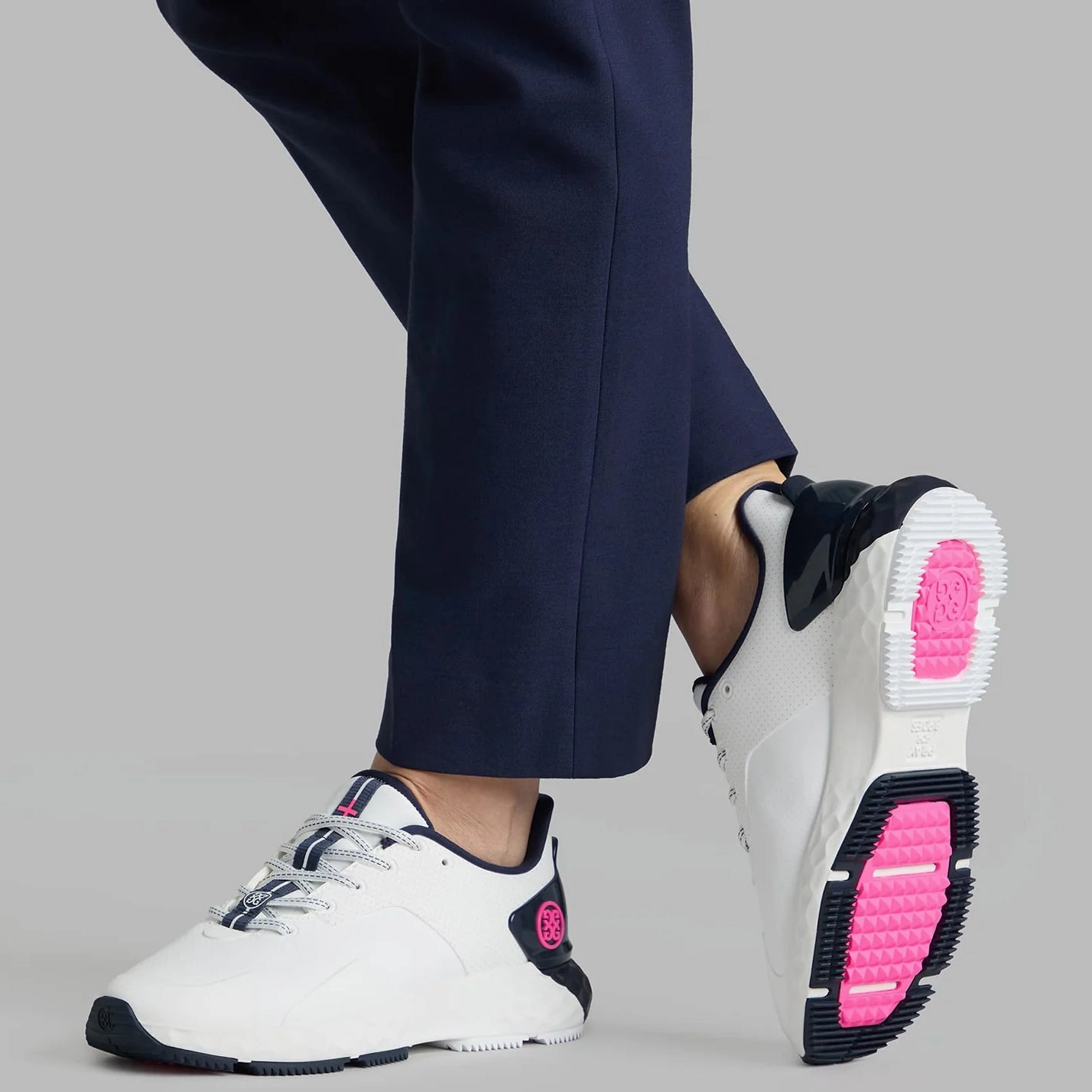 G/Fore Women's Perforated MG4  Golf Shoes - Snow/Twilight Chic Platform Sneakers