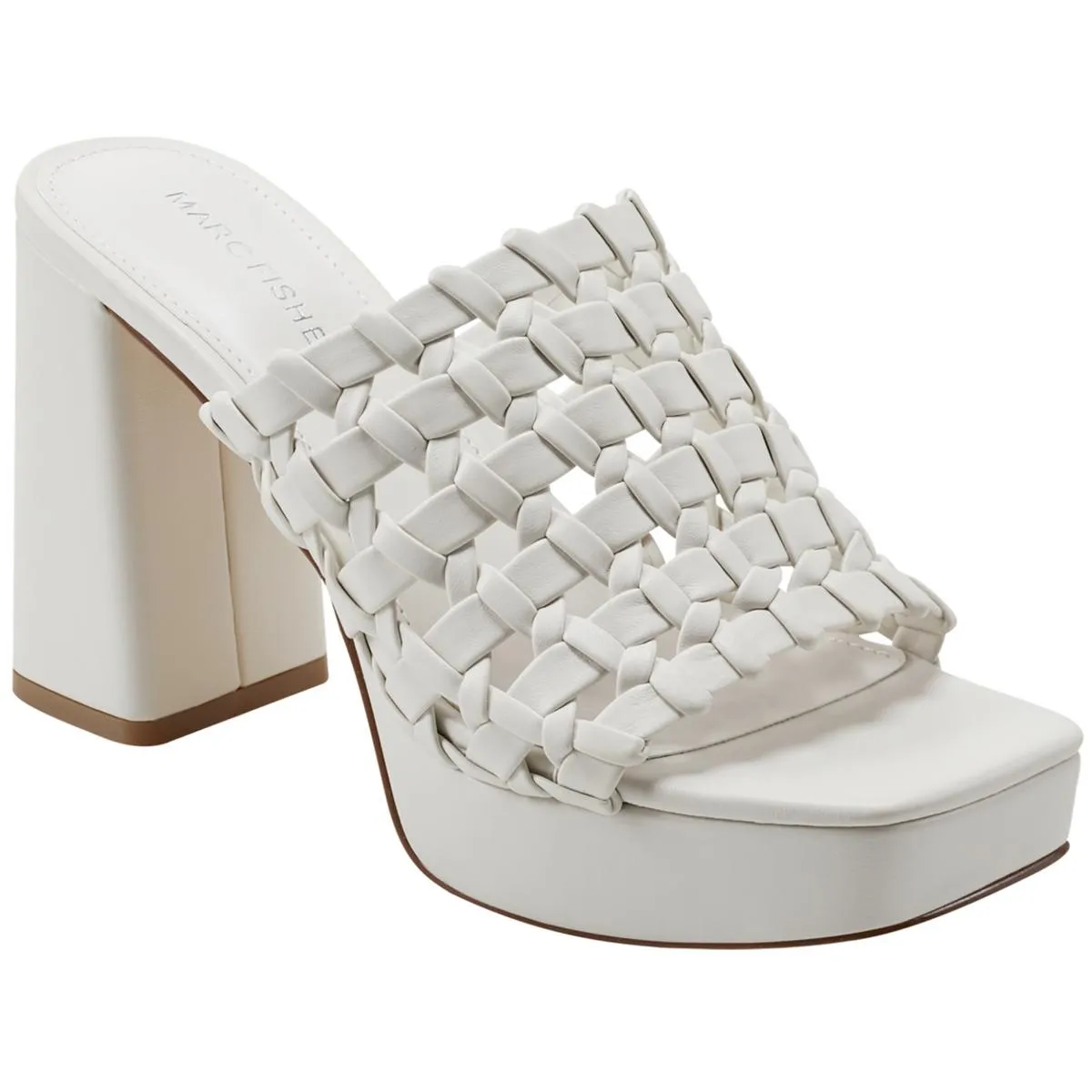 Gervasi Womens Faux Leather Square Toe Block Heel