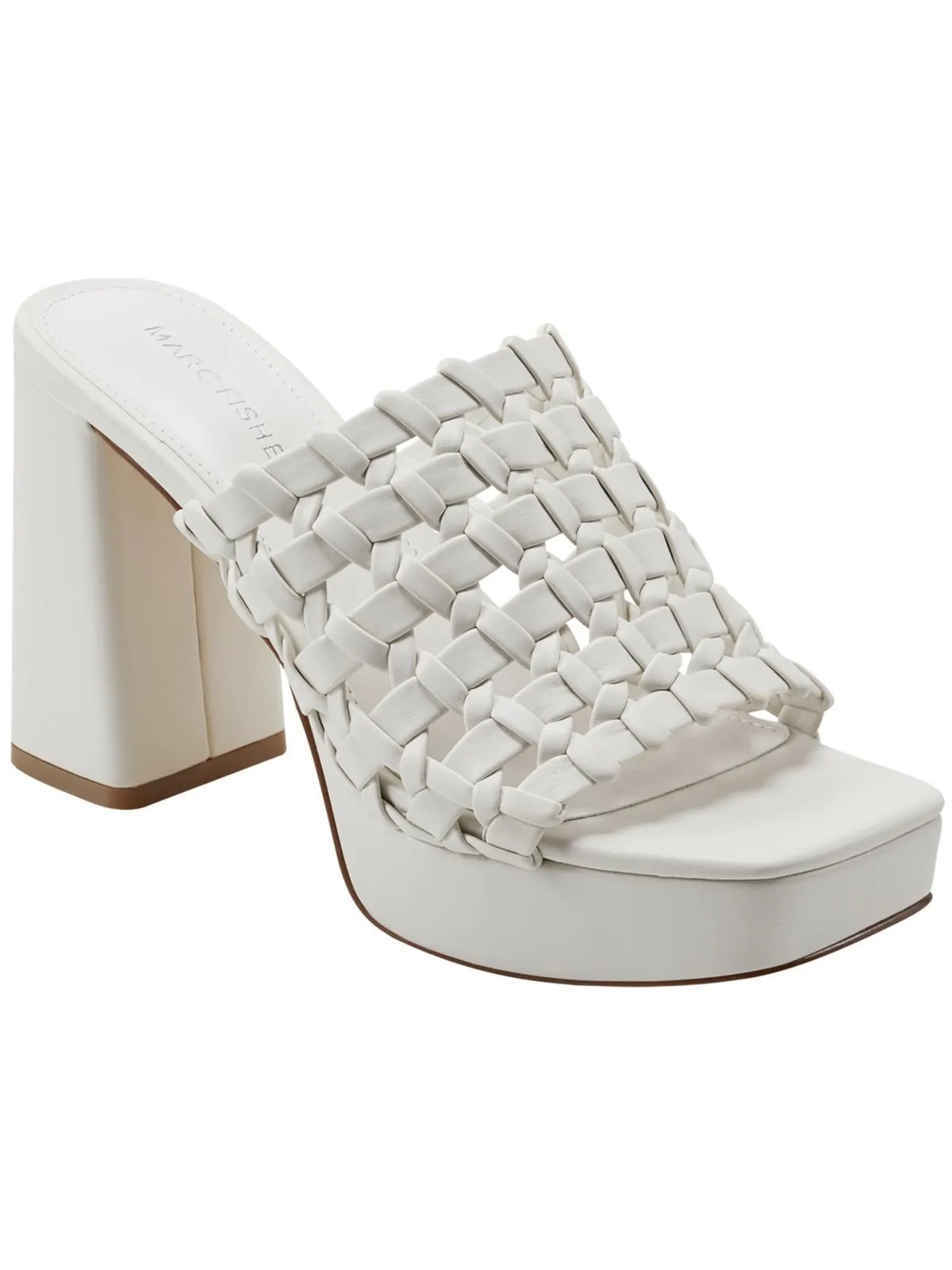 Gervasi Womens Faux Leather Square Toe Block Heel
