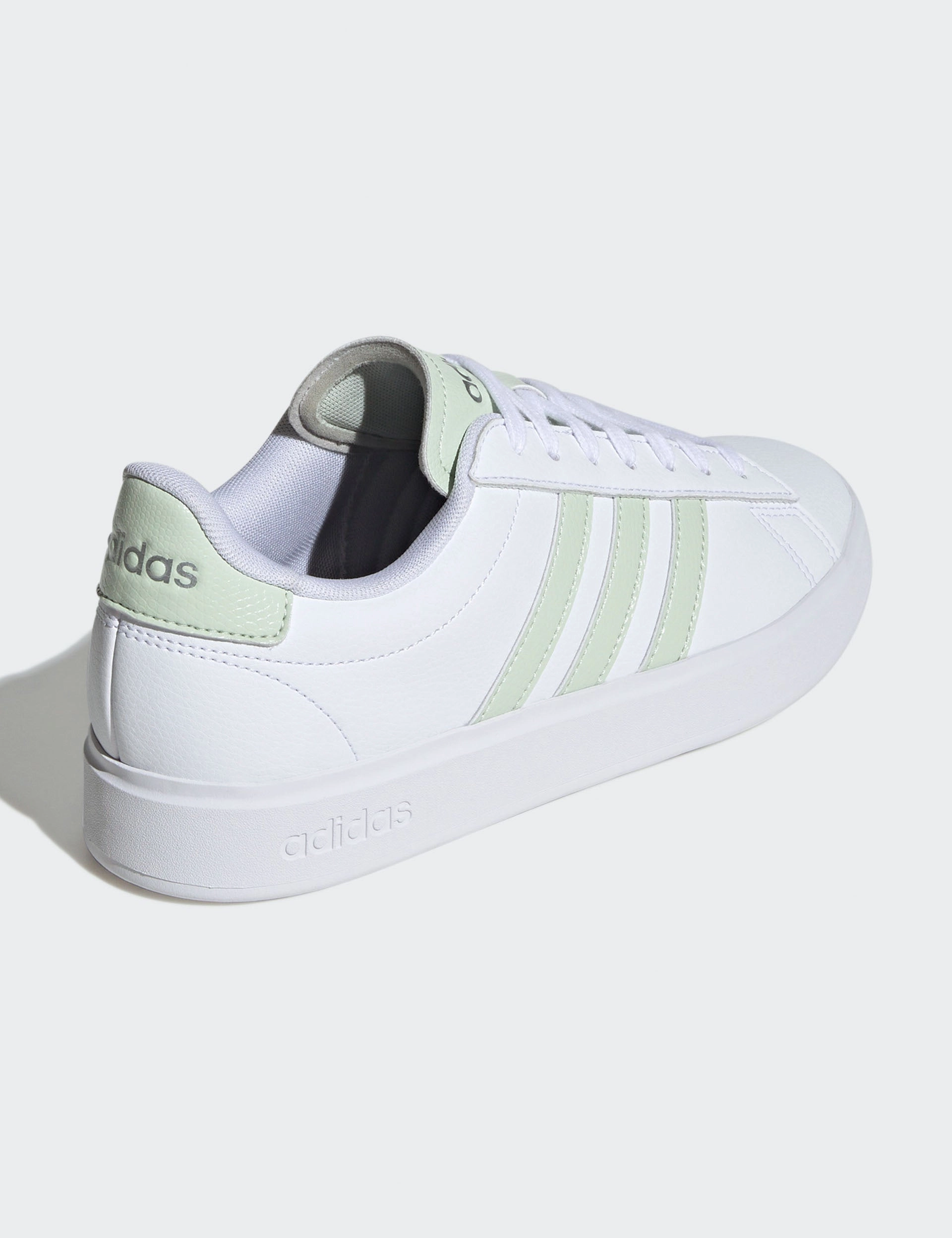 Grand Court 2.0 Shoes - Cloud White/Linen Green/Matte Silver Adidas trendy casual shoe styles