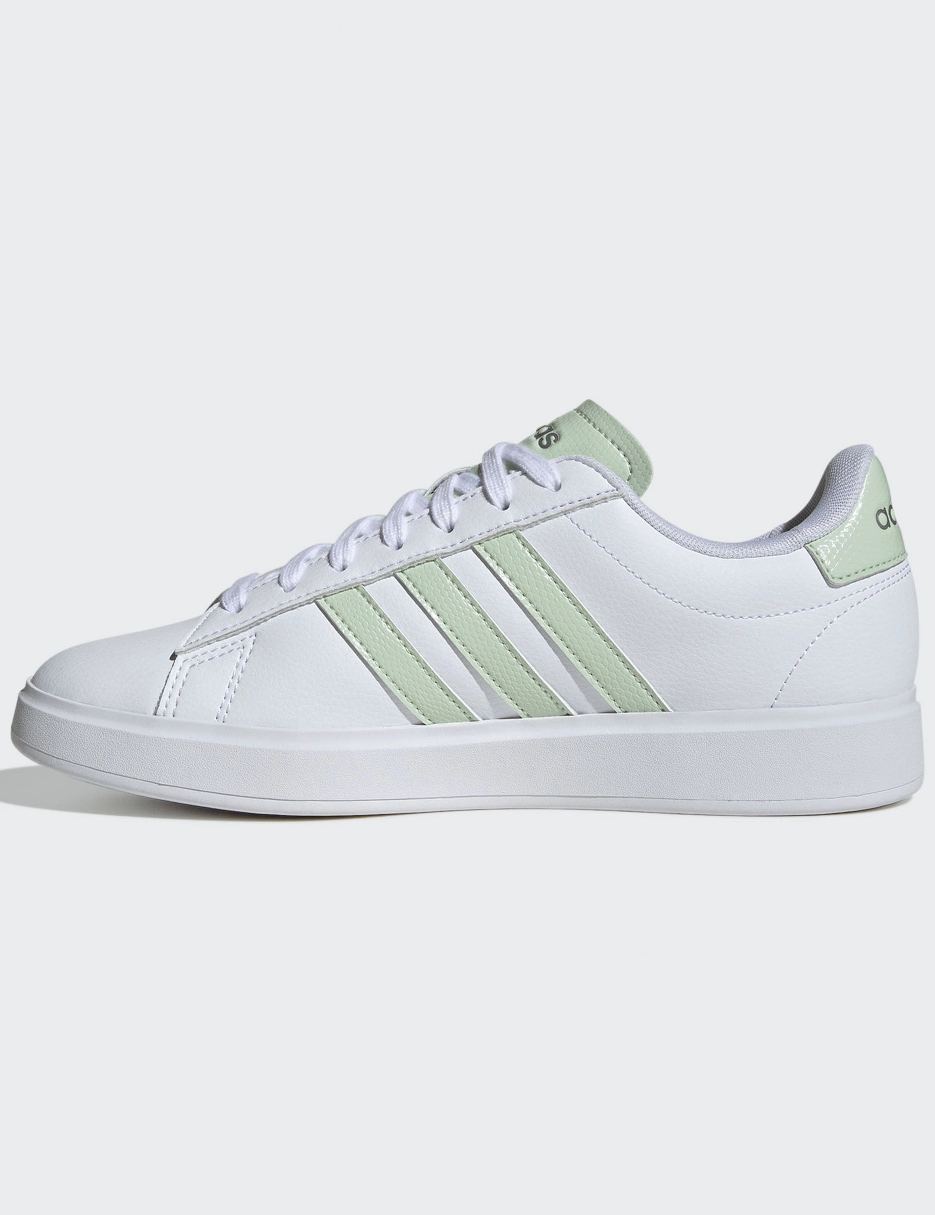 Grand Court 2.0 Shoes - Cloud White/Linen Green/Matte Silver Adidas trendy casual shoe styles