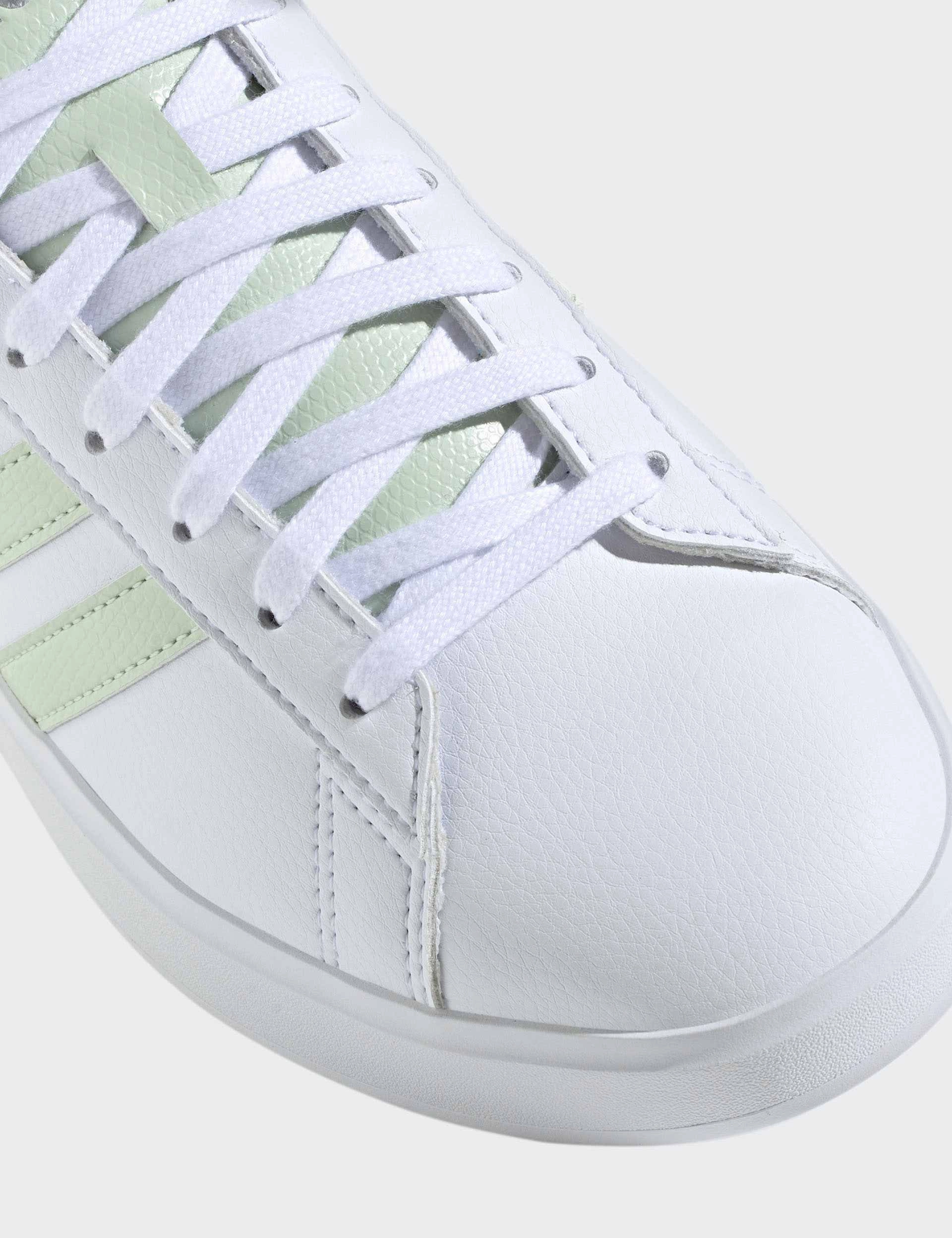 Grand Court 2.0 Shoes - Cloud White/Linen Green/Matte Silver Adidas trendy casual shoe styles
