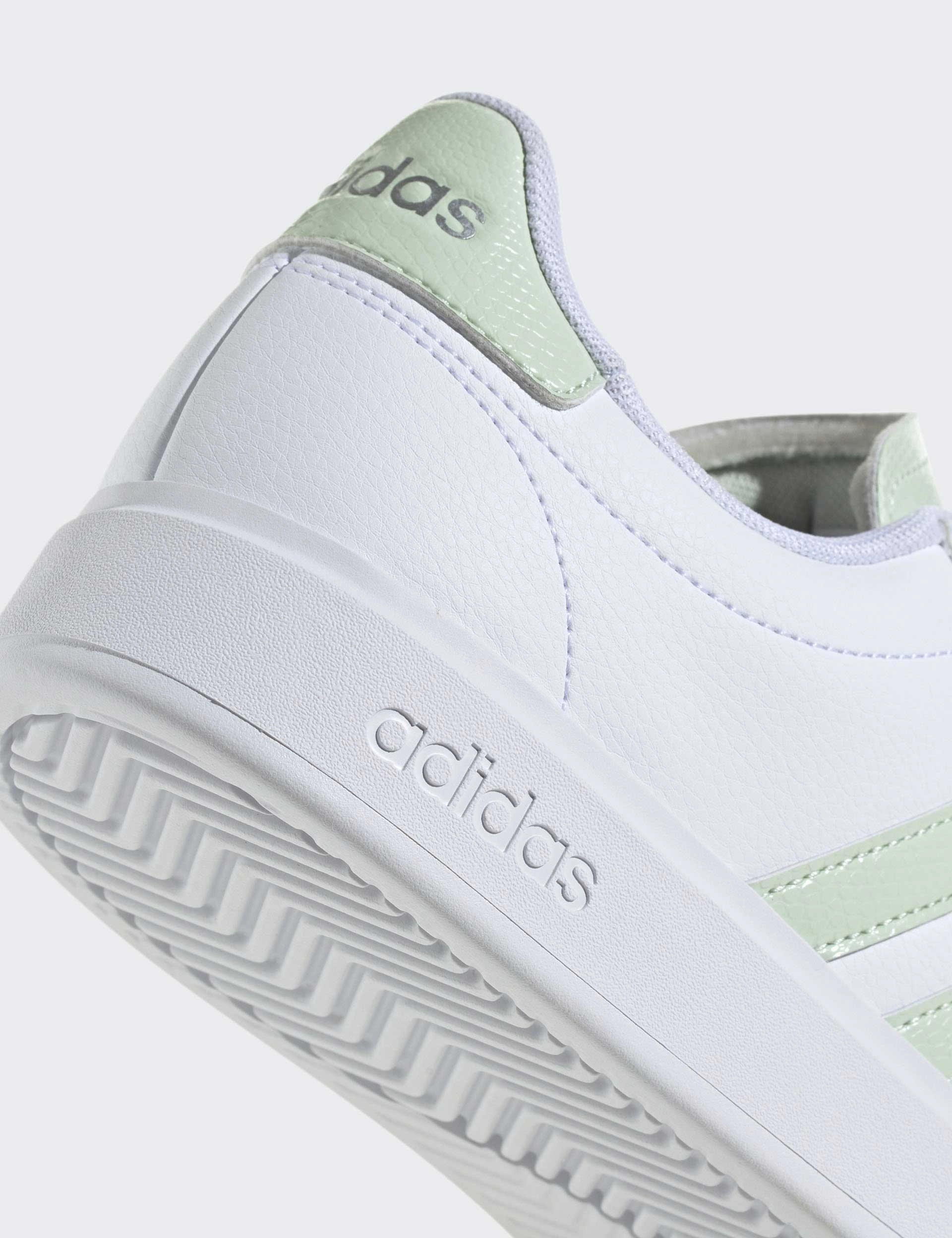 Grand Court 2.0 Shoes - Cloud White/Linen Green/Matte Silver Adidas trendy casual shoe styles
