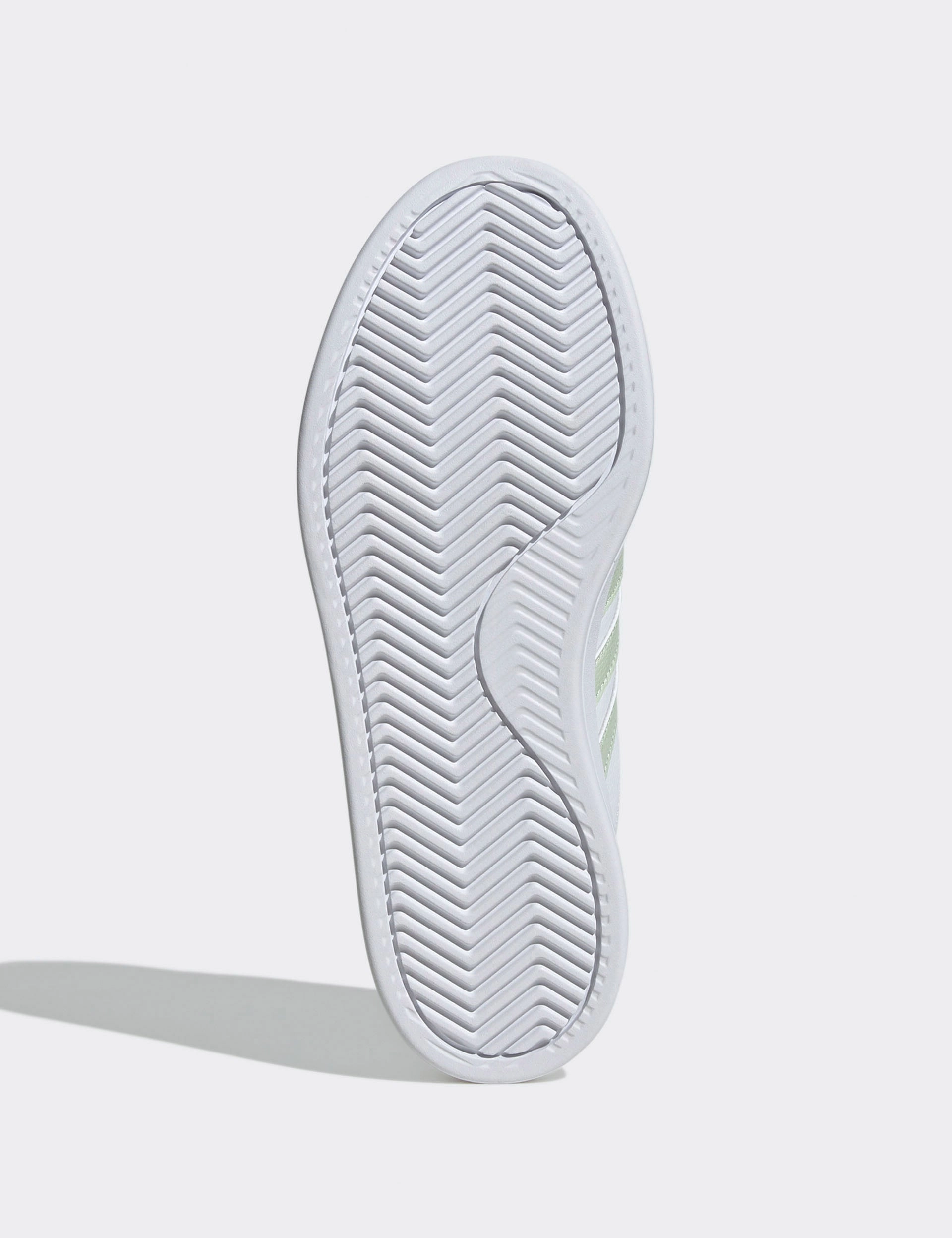 Grand Court 2.0 Shoes - Cloud White/Linen Green/Matte Silver Adidas trendy casual shoe styles