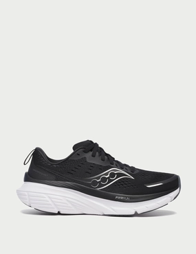 Guide 18 - Black/White Saucony comfortable workout shoes for fitness