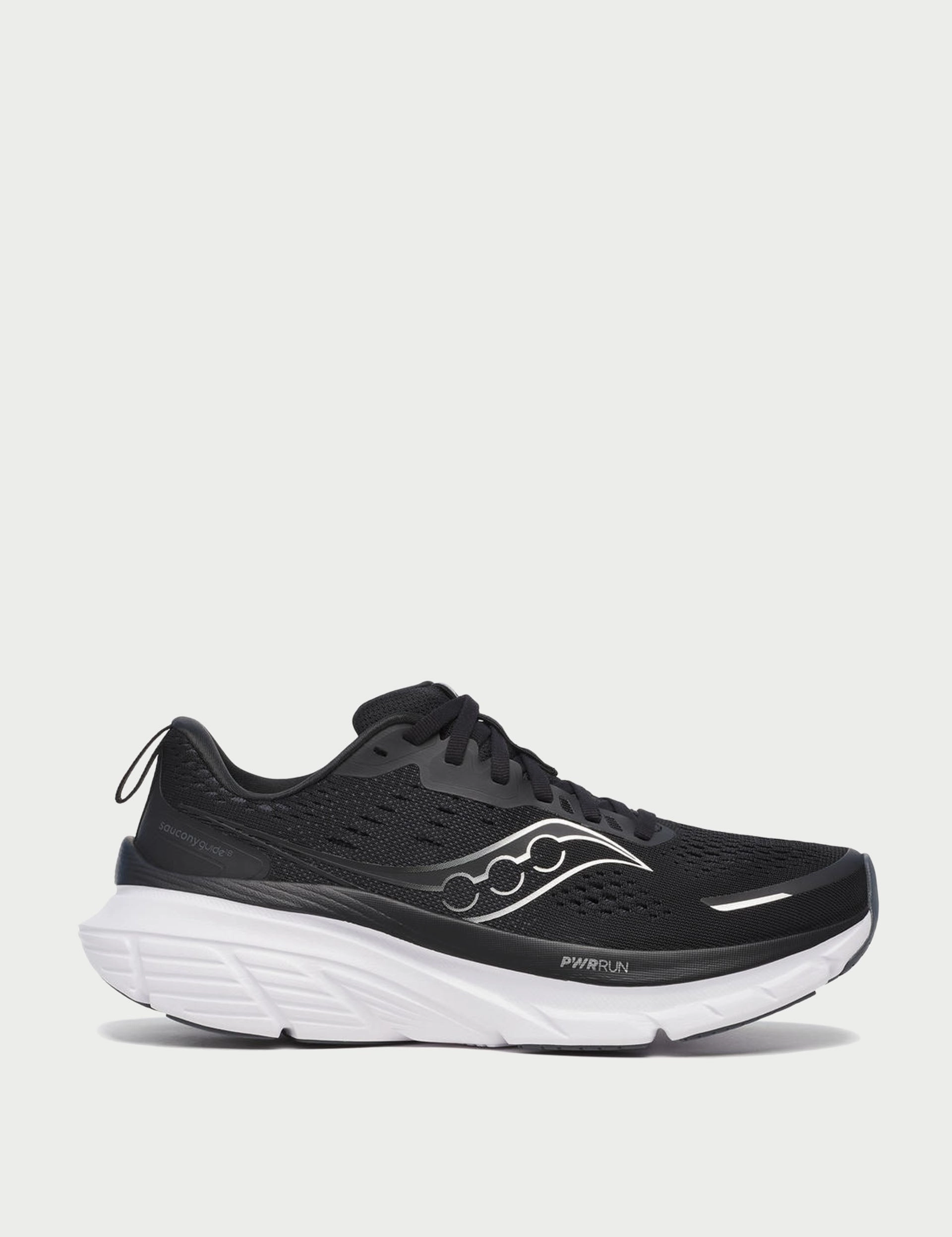 Guide 18 - Black/White Saucony comfortable workout shoes for fitness