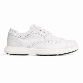 J.Lindeberg Women's Fairway Brogue Golf Shoes - White Spikeless golf footwear