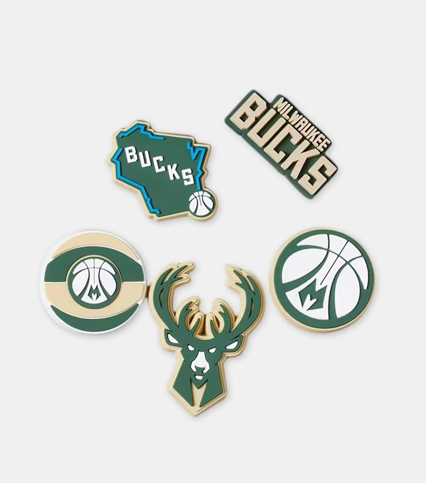 Jibbitz NBA Milwaukee Bucks 5-Pack Crocs slip-on shoes for casual use