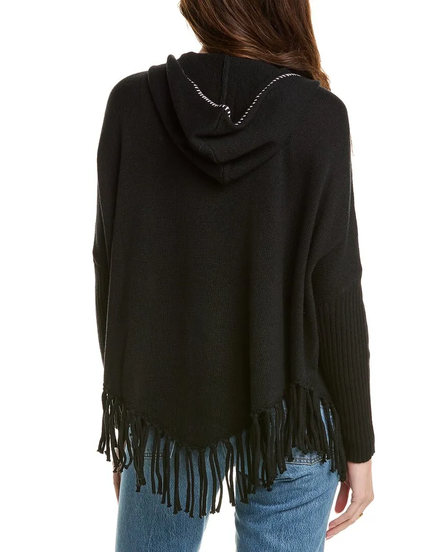 Johnny Was Petite The Fringe Open Linen-Blend Poncho