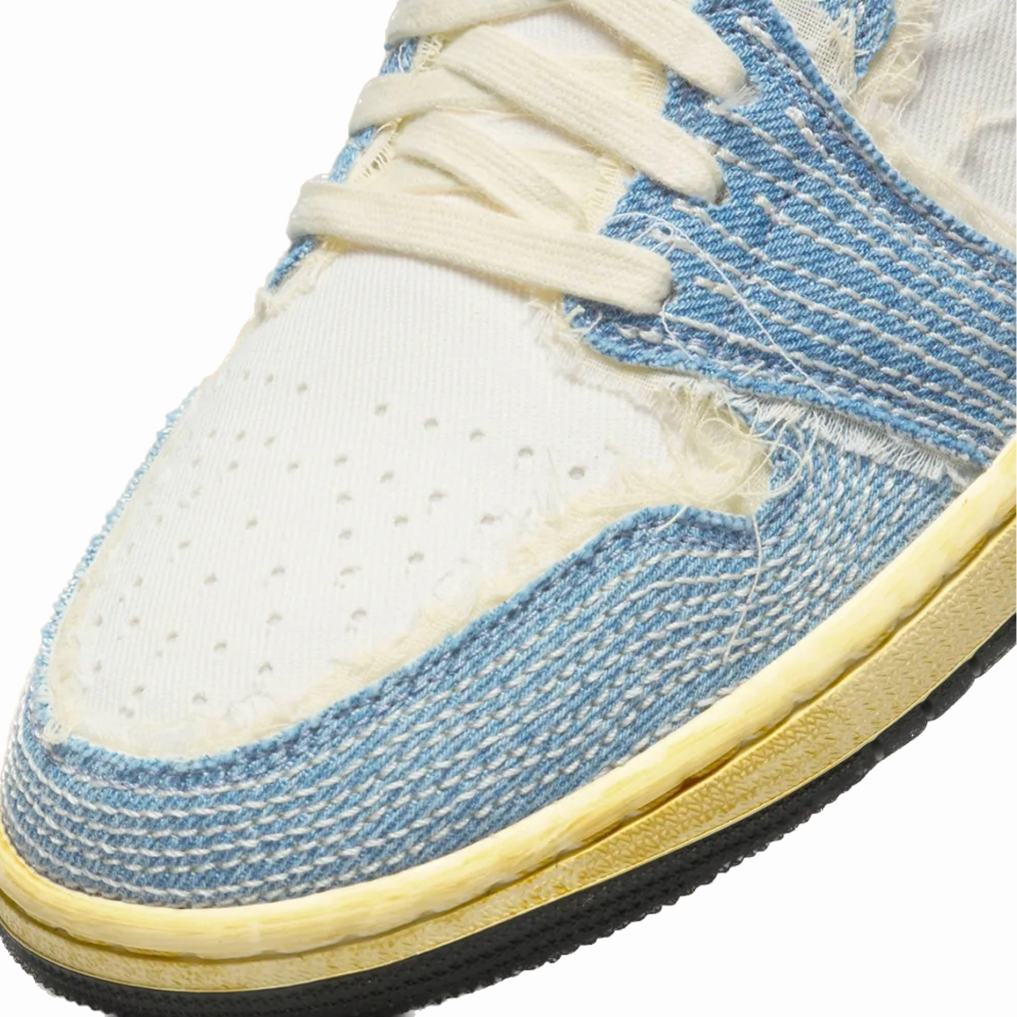 Jordan 1 Low SE WRMK Sashiko Denim Ashen Slate Black Pale Ivory Sesame Basketball Shoes