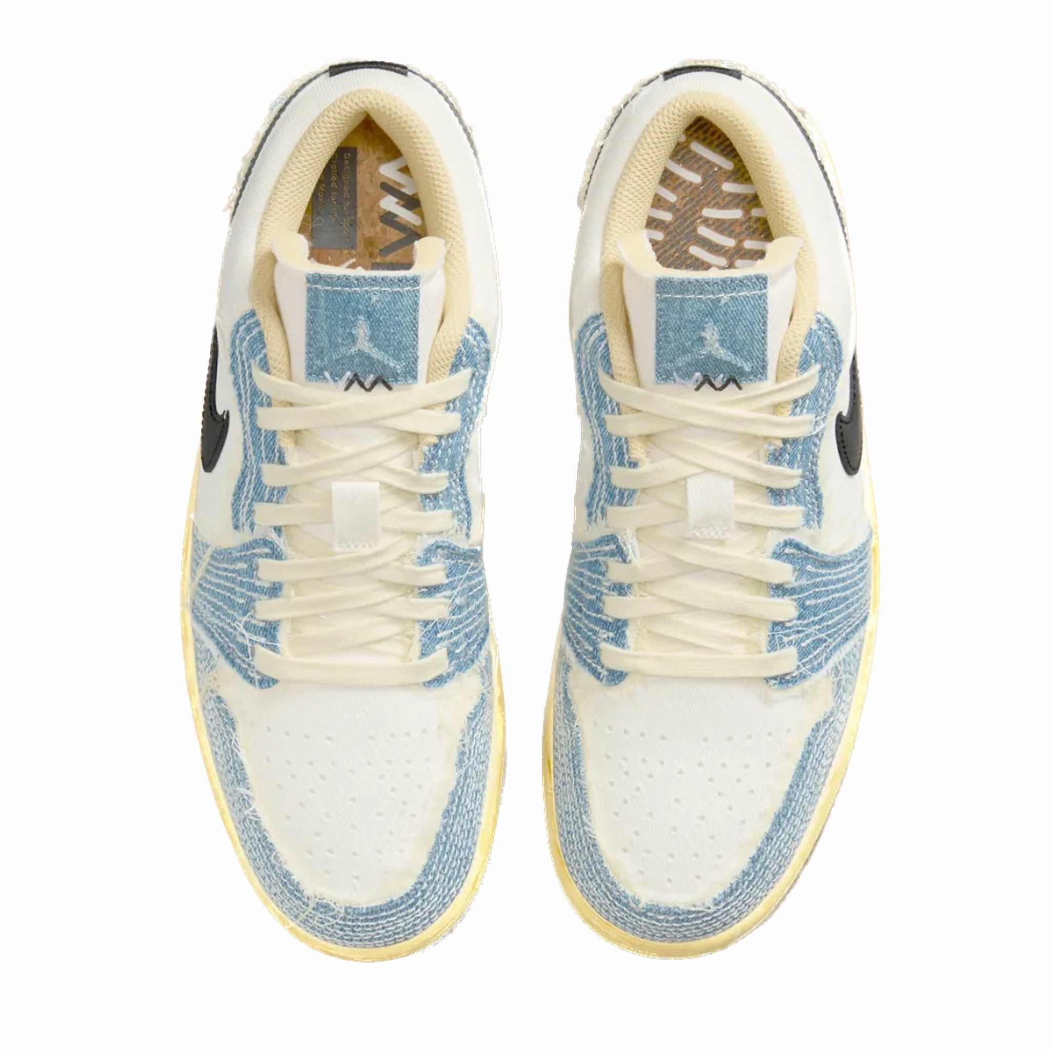 Jordan 1 Low SE WRMK Sashiko Denim Ashen Slate Black Pale Ivory Sesame Basketball Shoes