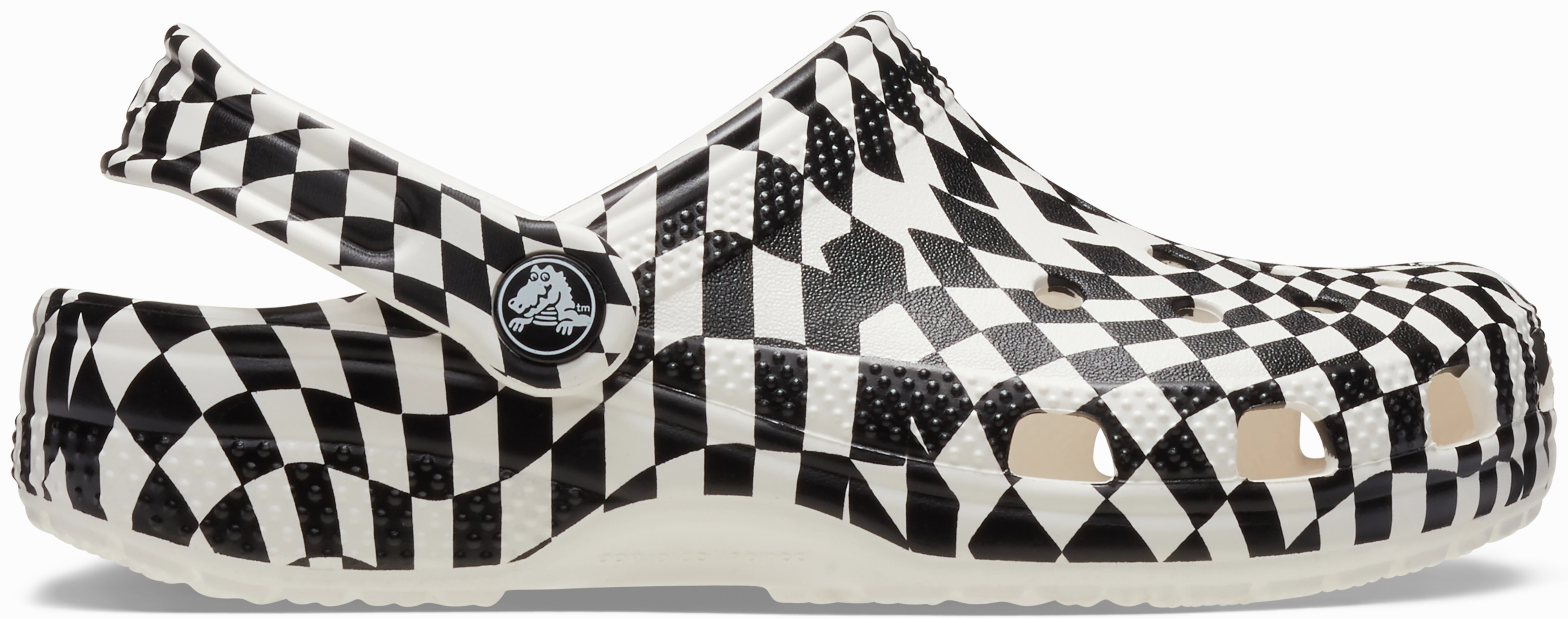 Kids' Warped Checker Classic Clog Crocs slip-on shoes for casual use